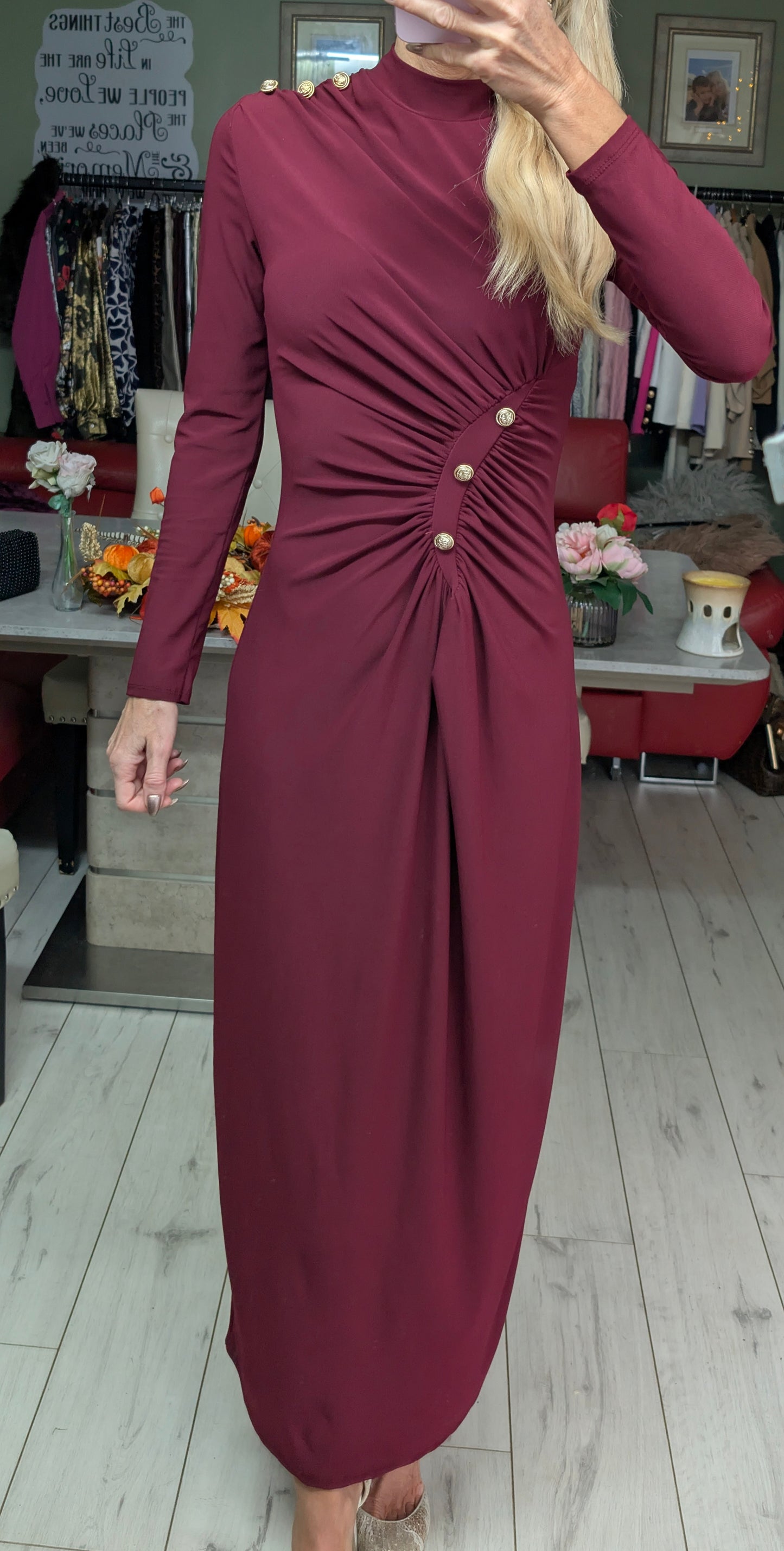 Glam Dress Gold Buttons