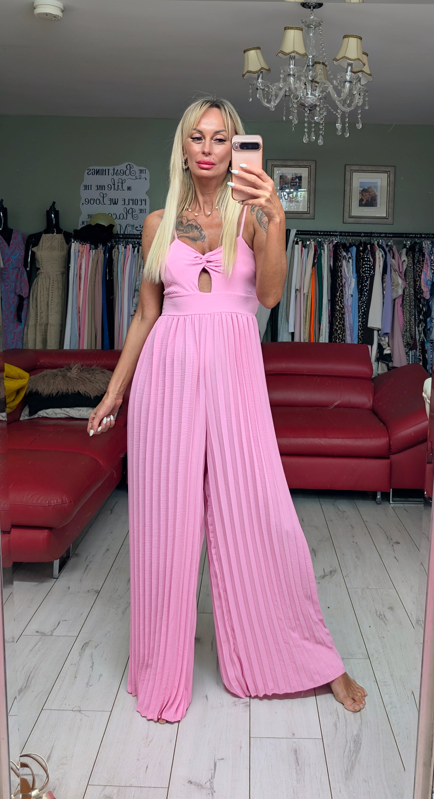 Pink and Black Jumpsuit