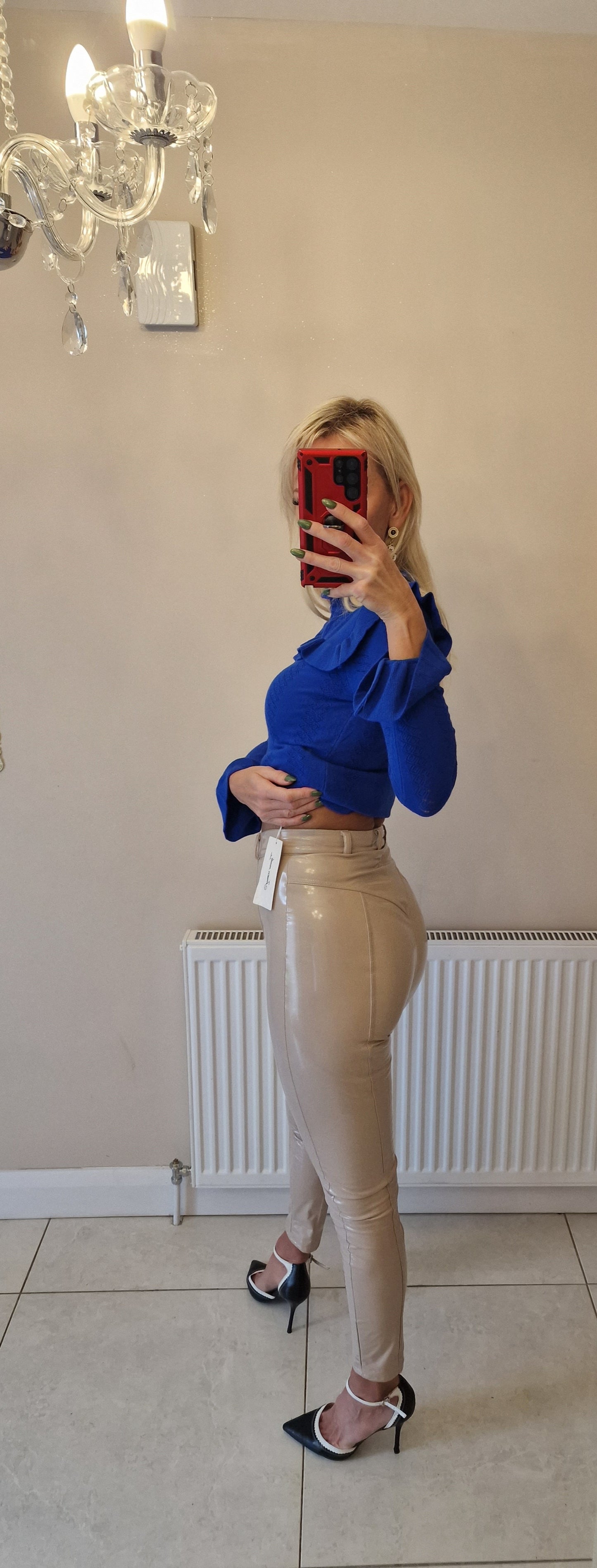 Latex Trousers Beige