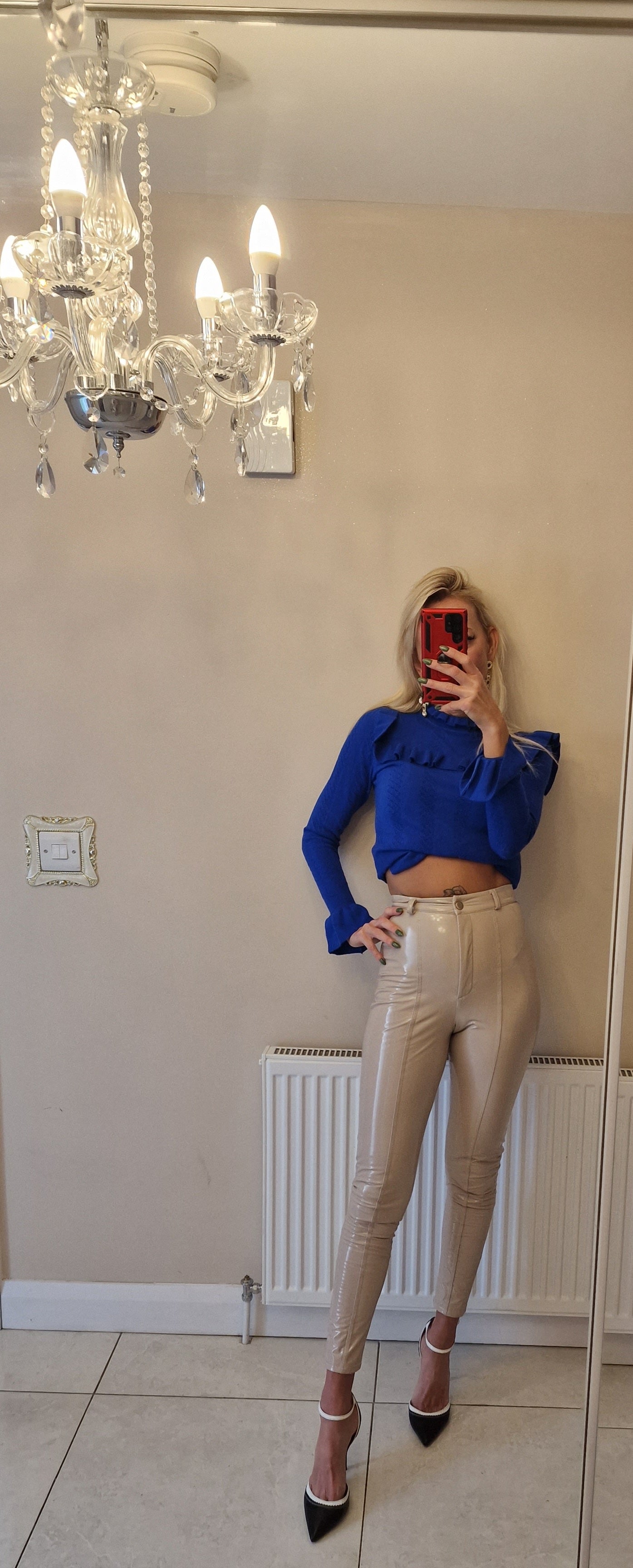Latex Trousers Beige