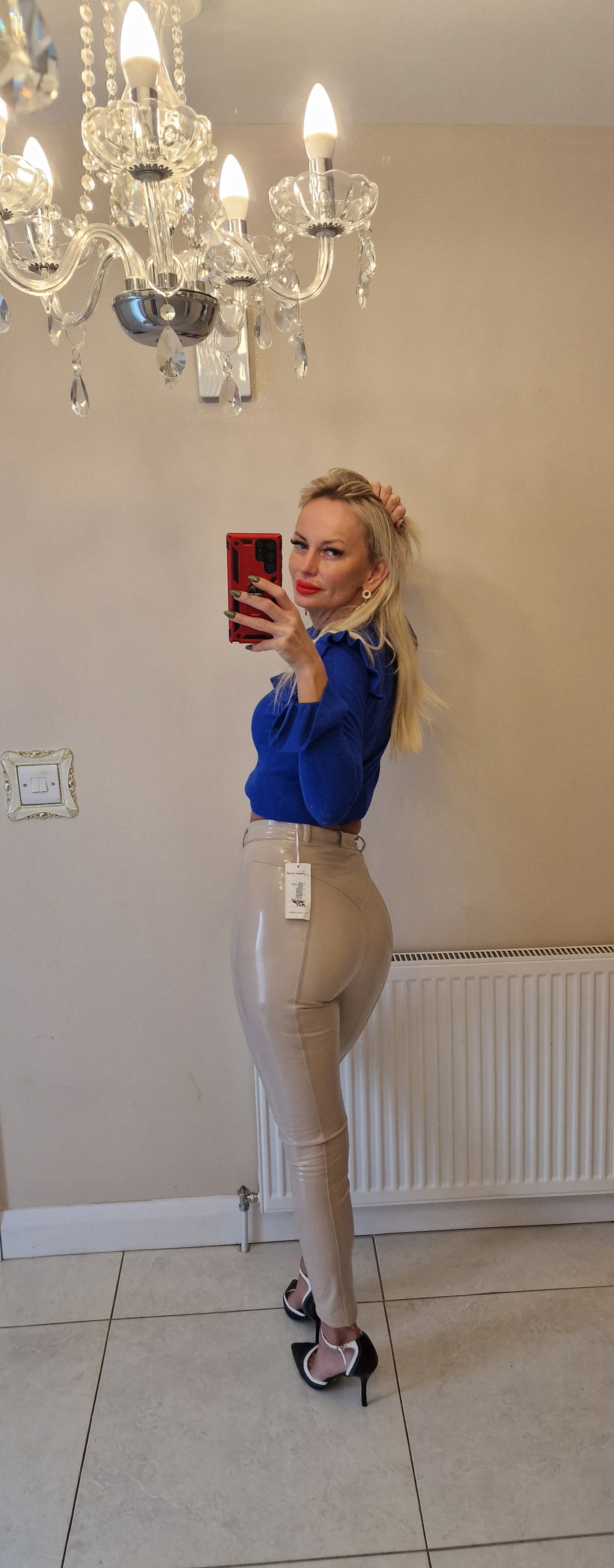 Latex Trousers Beige