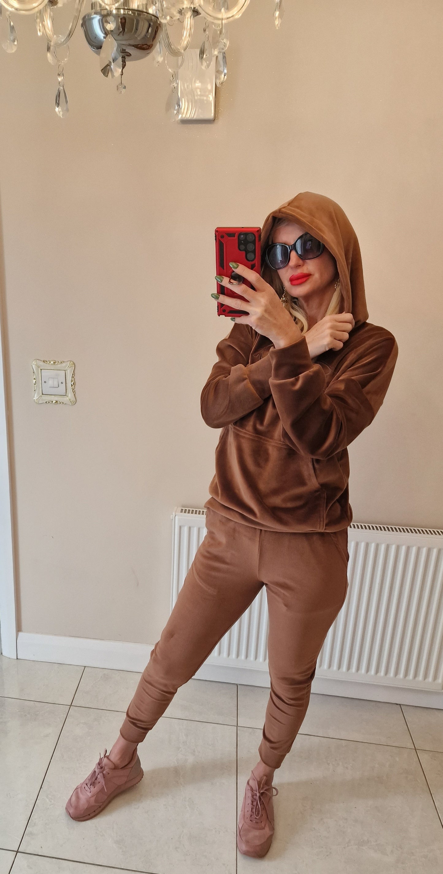 Velvet Tracksuits With Hood