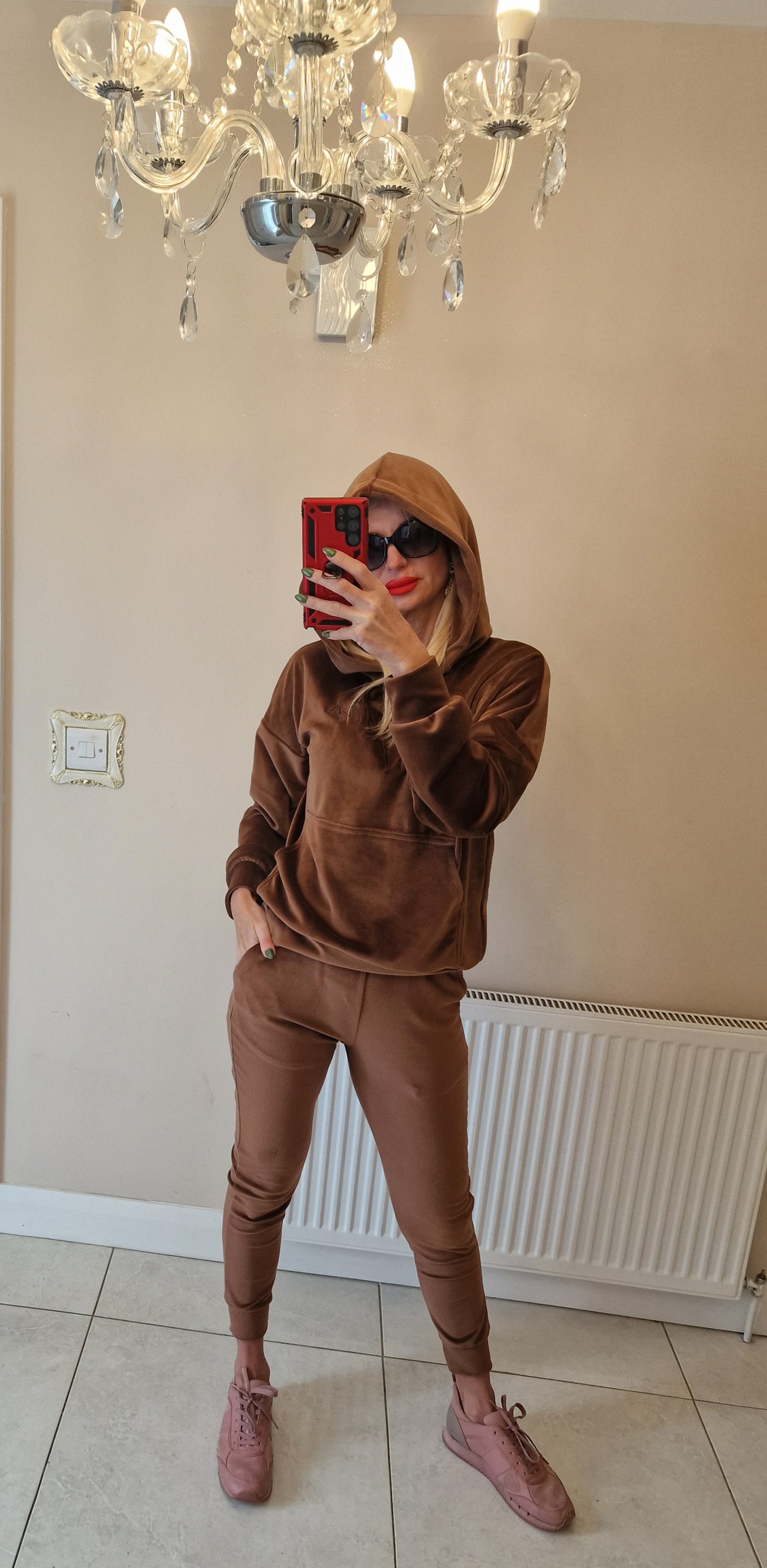 Velvet Tracksuits With Hood