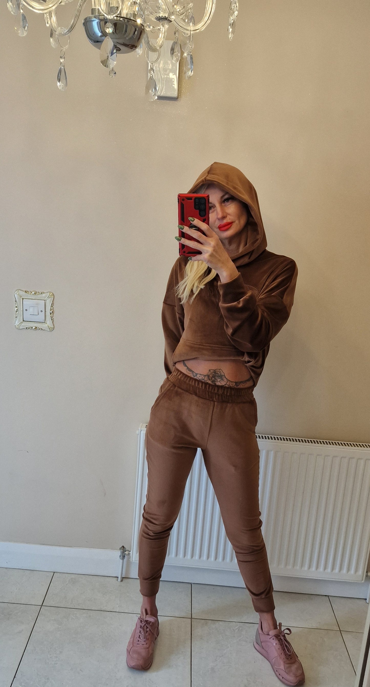 Velvet Tracksuits With Hood