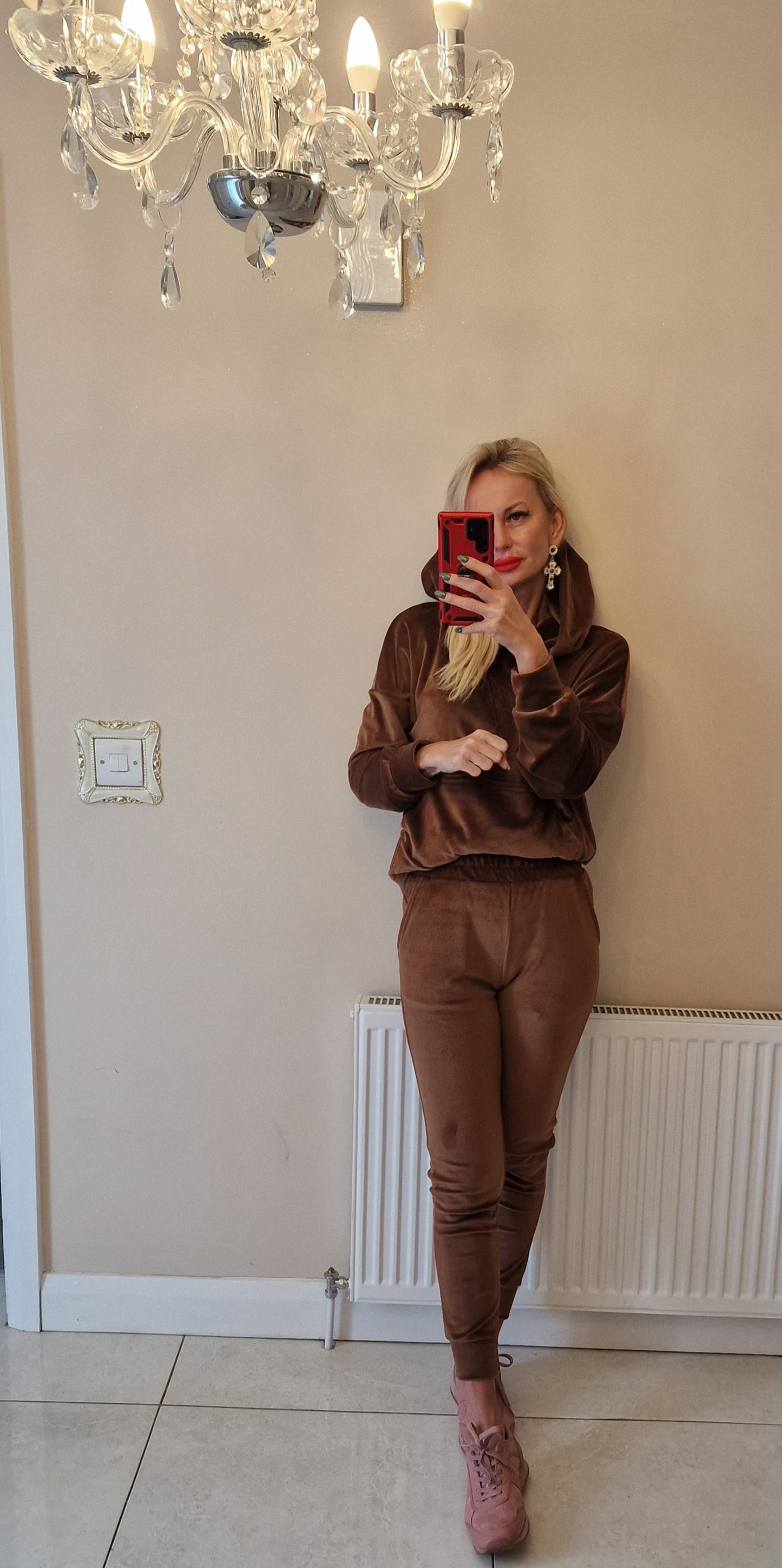Velvet Tracksuits With Hood