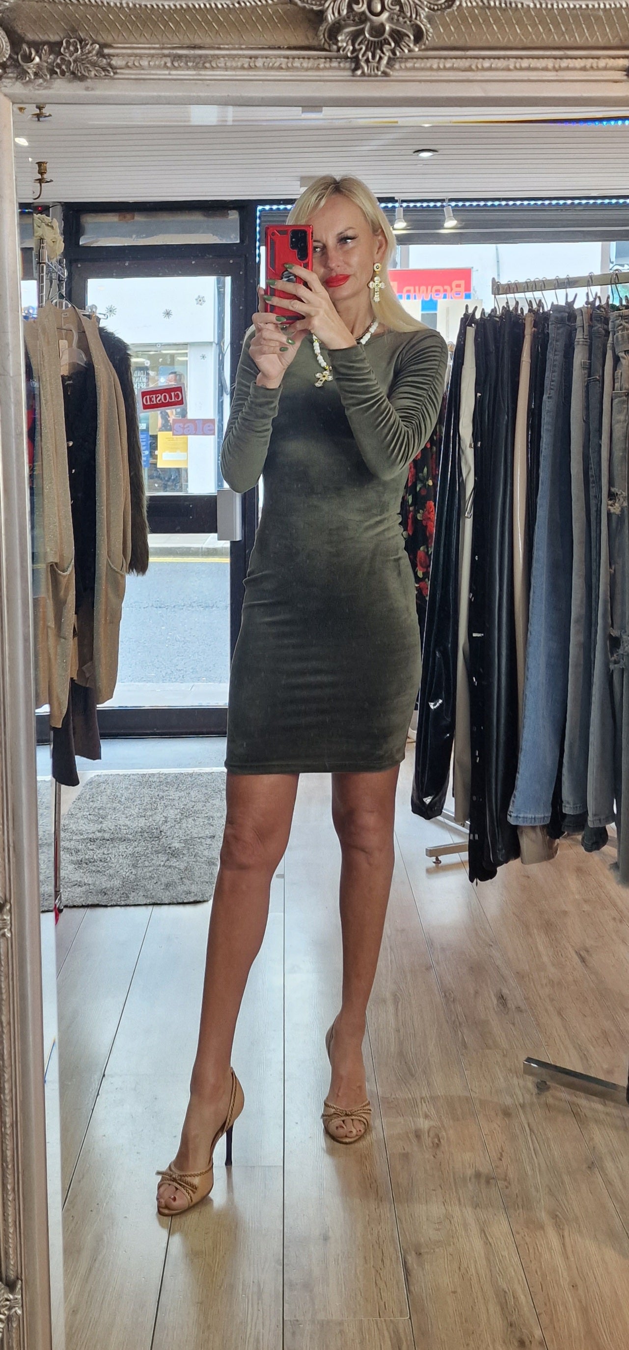 Soft Velvet Mini Dress In 2 Different Colours