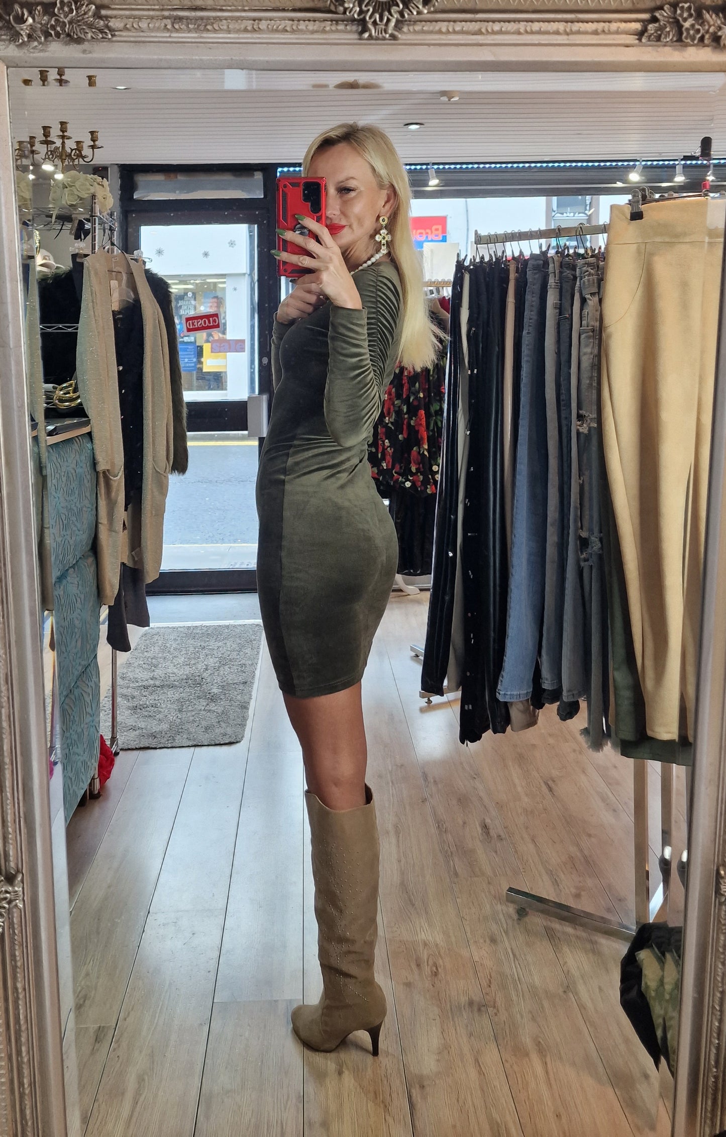 Soft Velvet Mini Dress In 2 Different Colours
