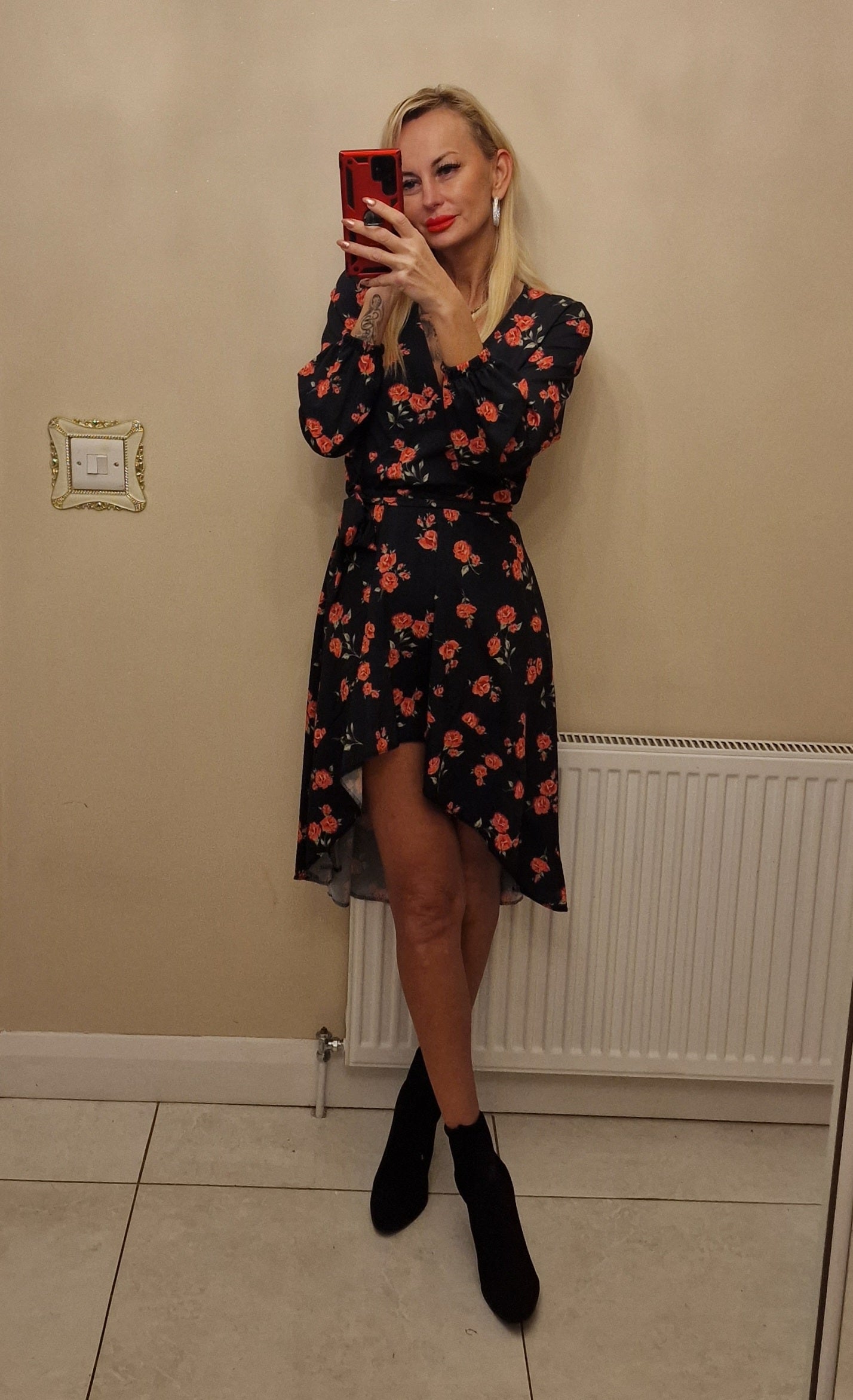 Flower Asymmetric Dress