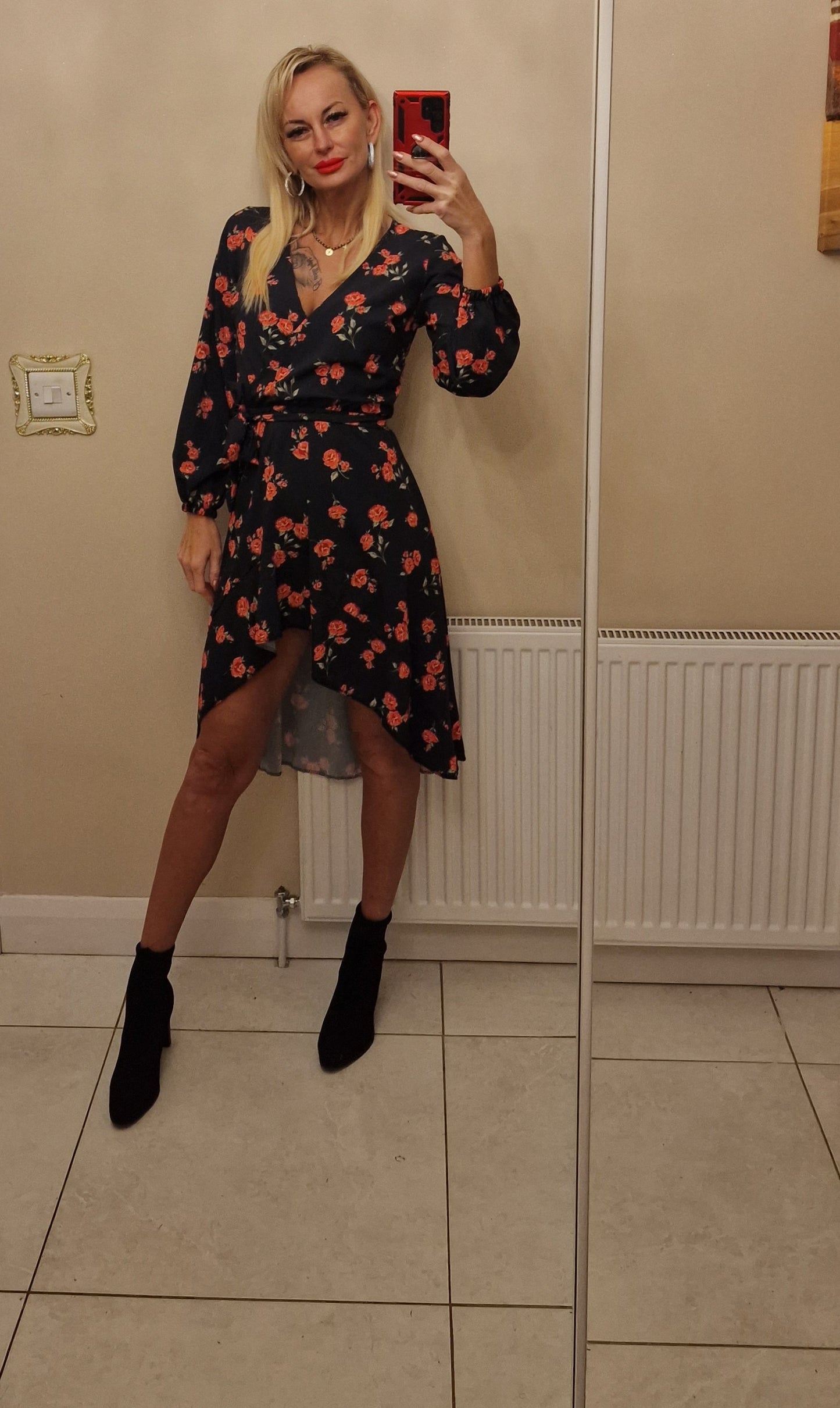 Flower Asymmetric Dress