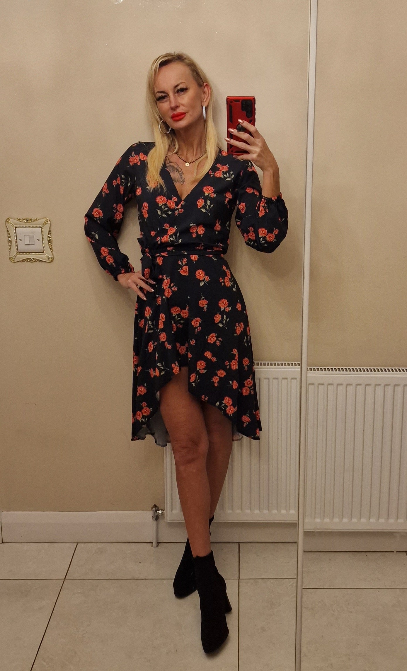 Flower Asymmetric Dress