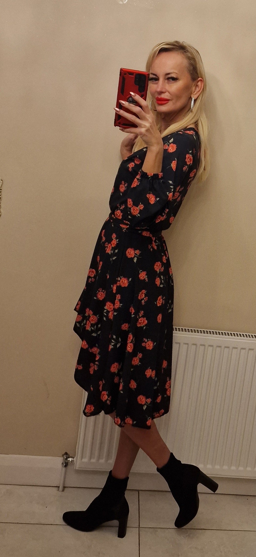 Flower Asymmetric Dress