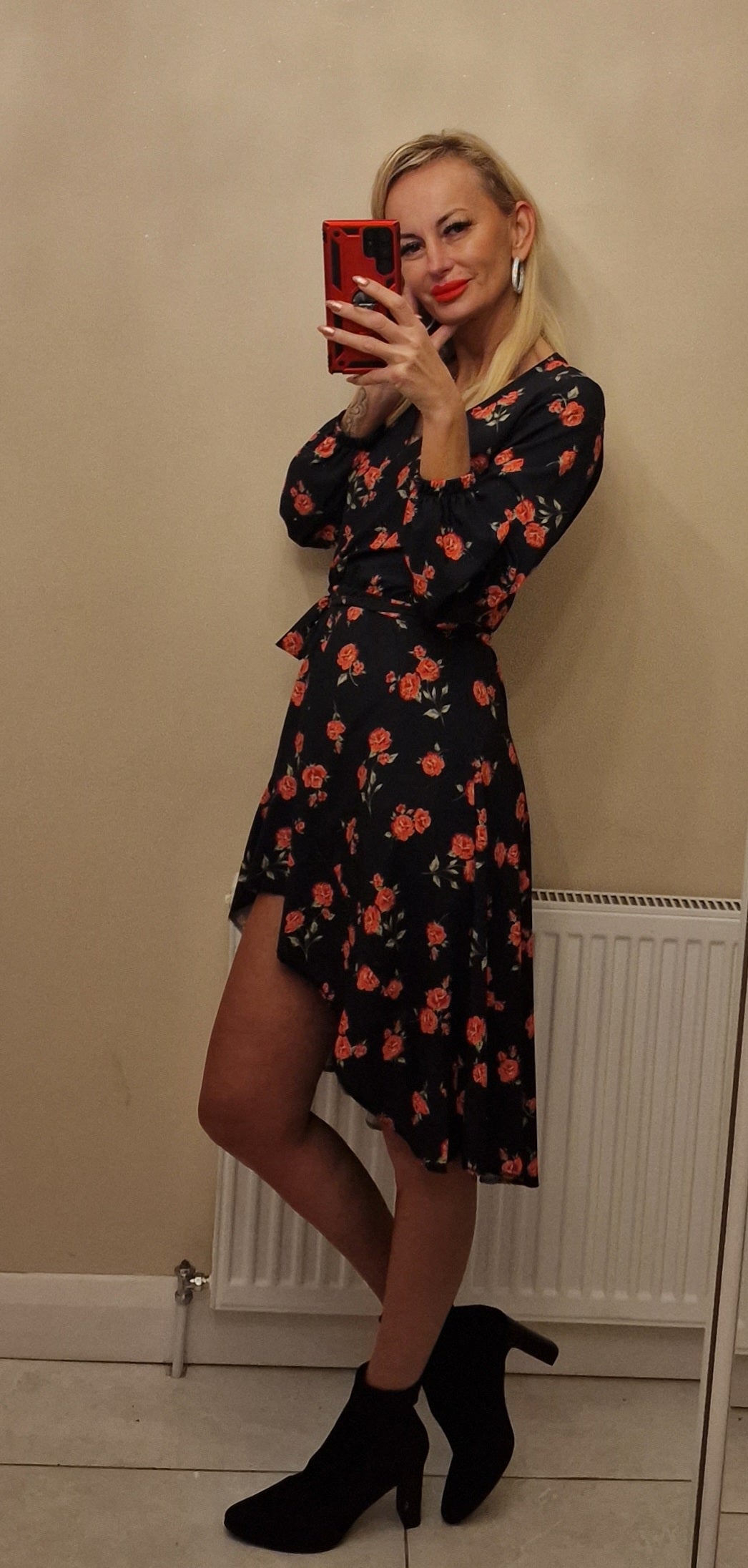 Flower Asymmetric Dress