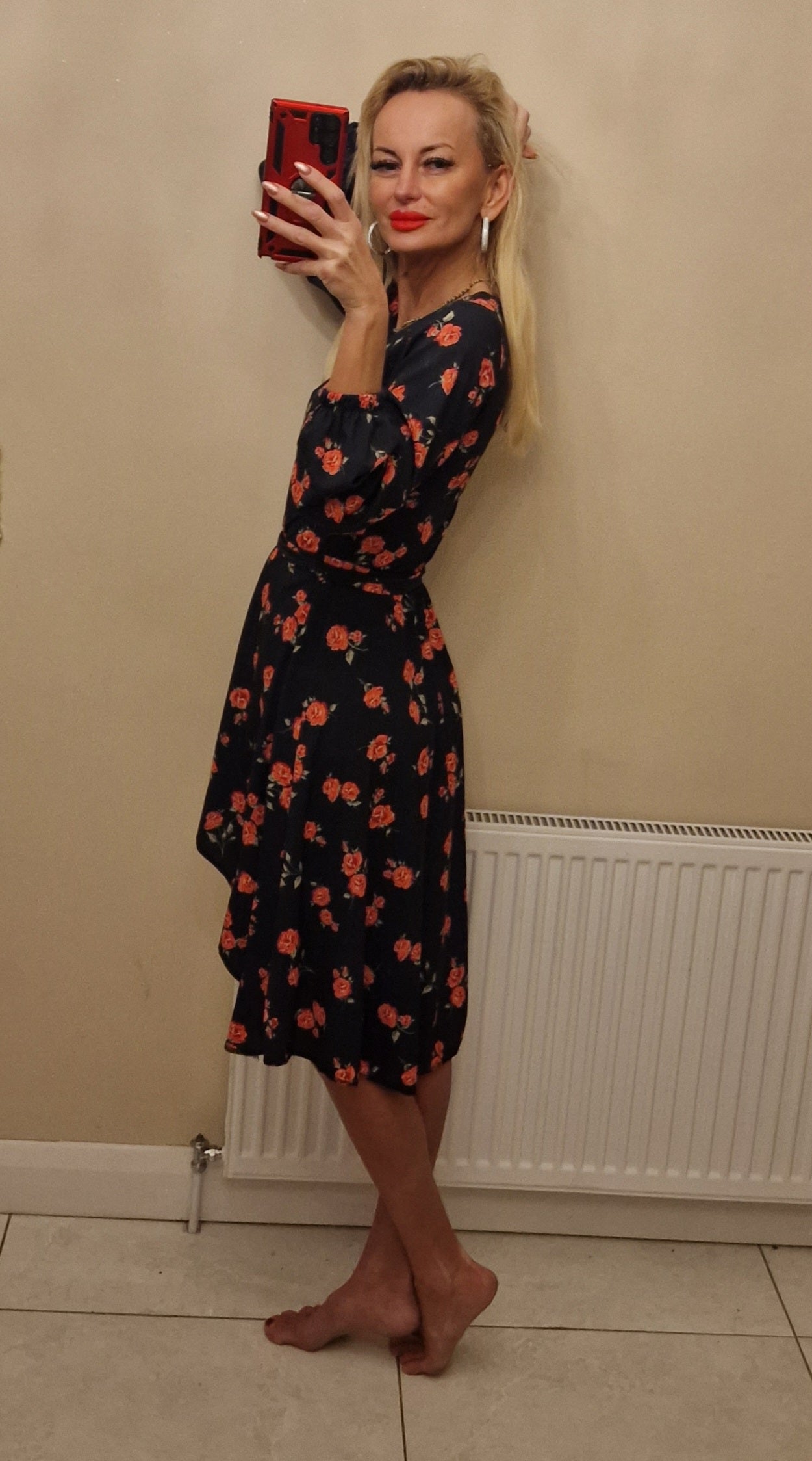 Flower Asymmetric Dress