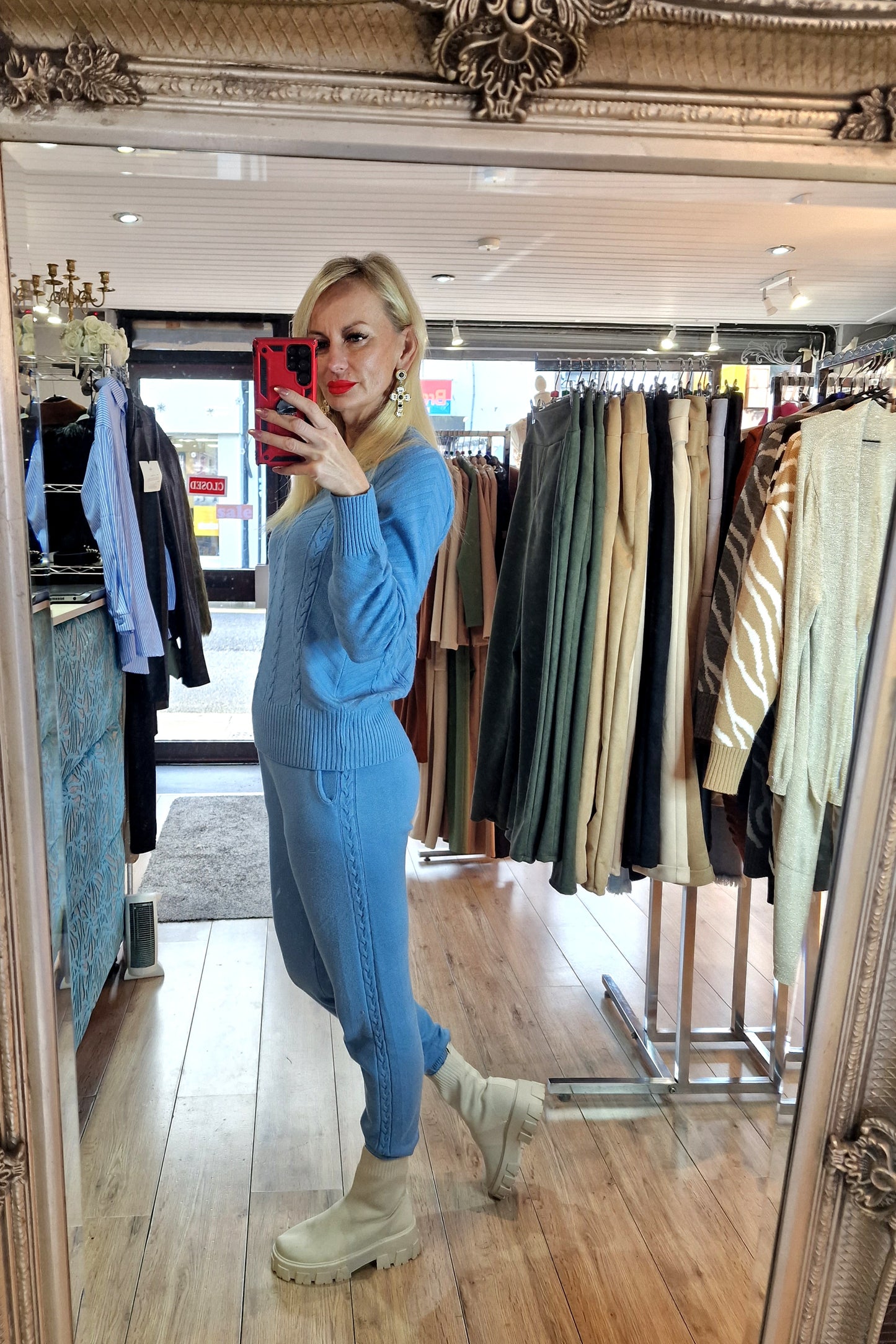 Sweater Set - Sweater With Trousers-Jeans Colour