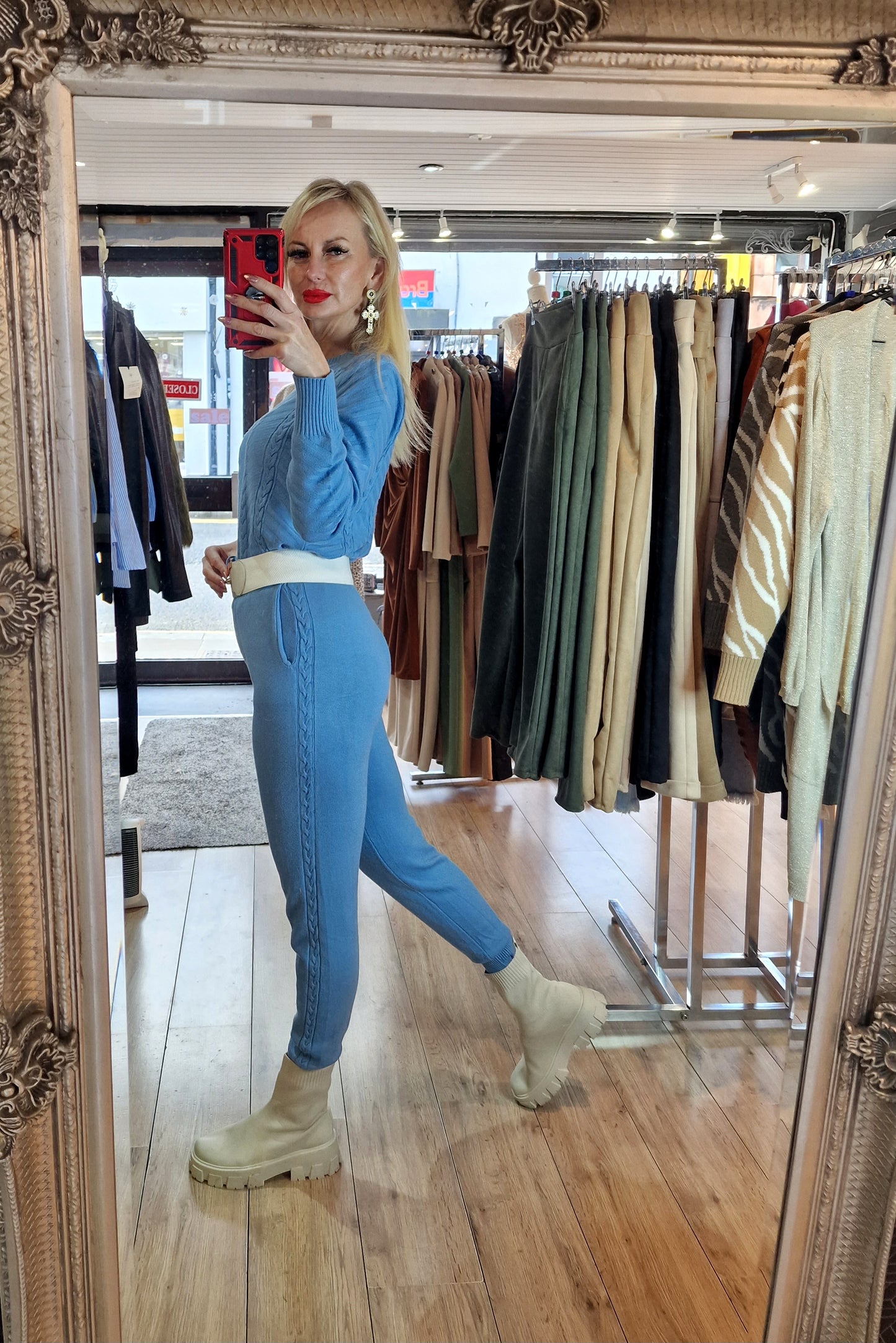 Sweater Set - Sweater With Trousers-Jeans Colour