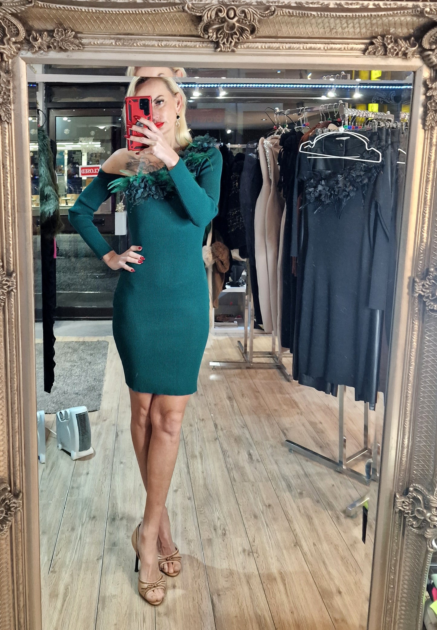 Dark Green Sweater Dress