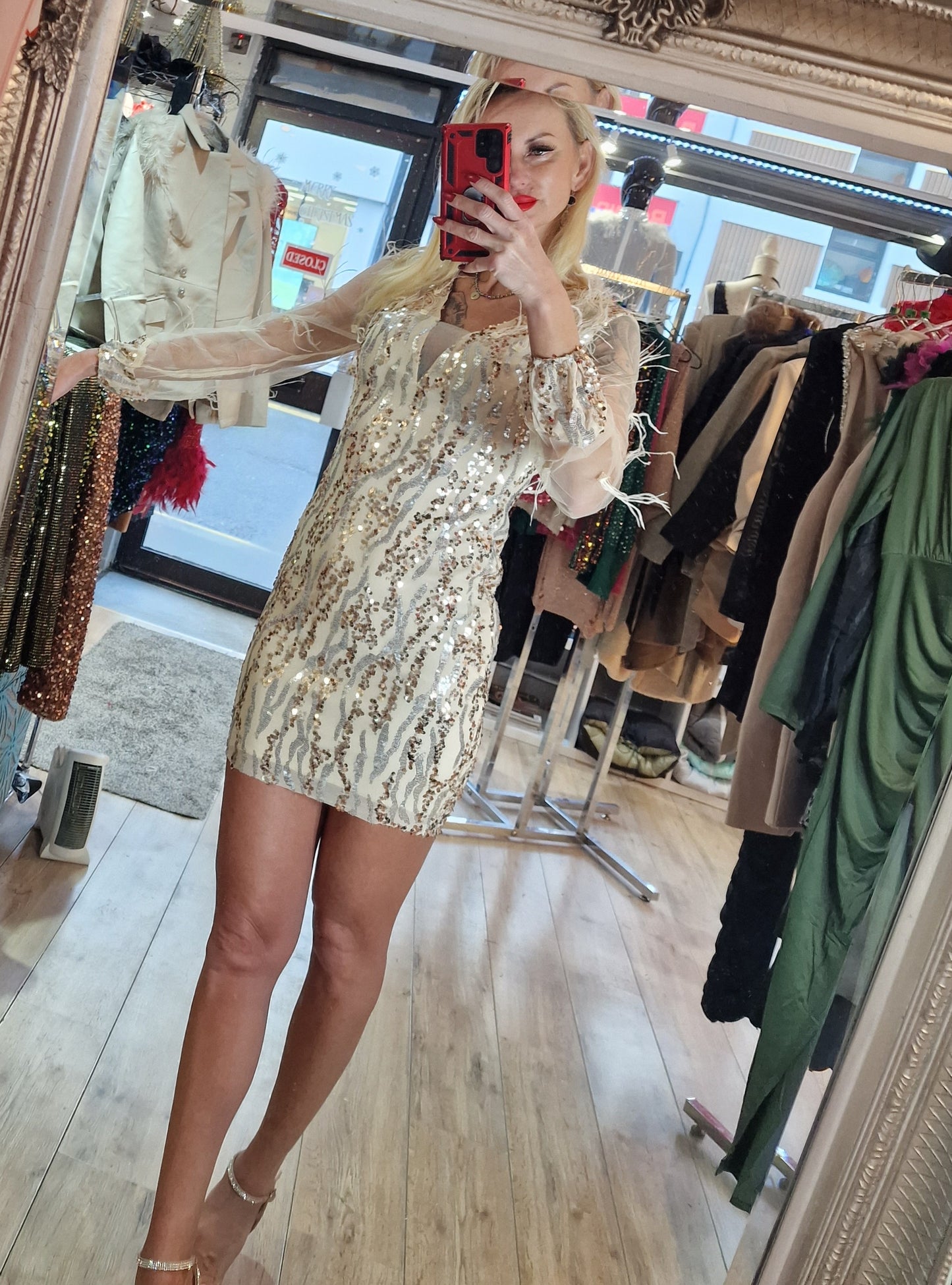Gold Mini Dress