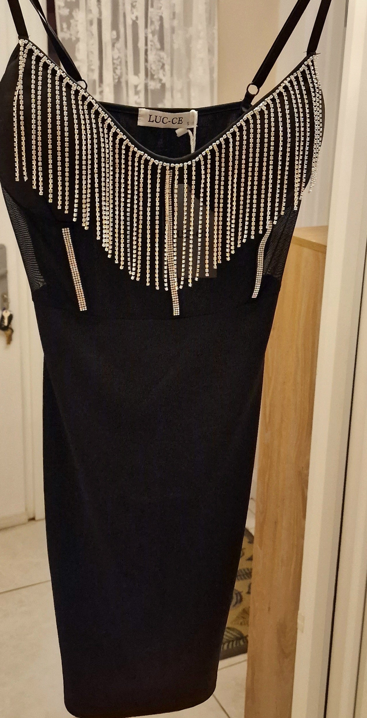 Black Mini Dress with Tassels