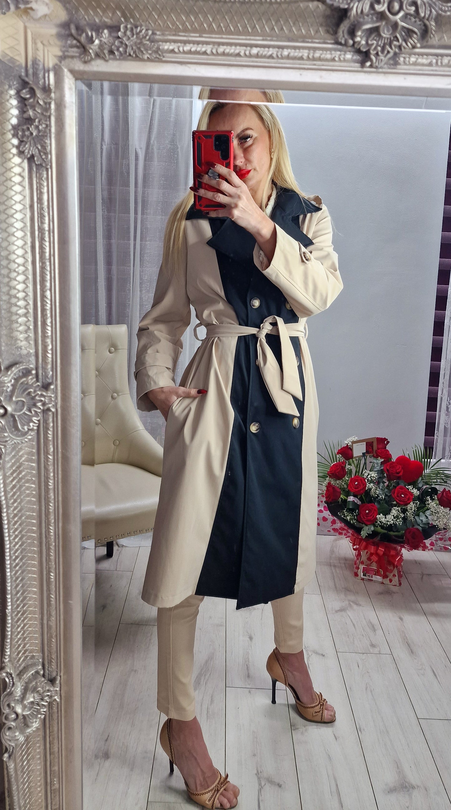 Two Colours Trench Coat