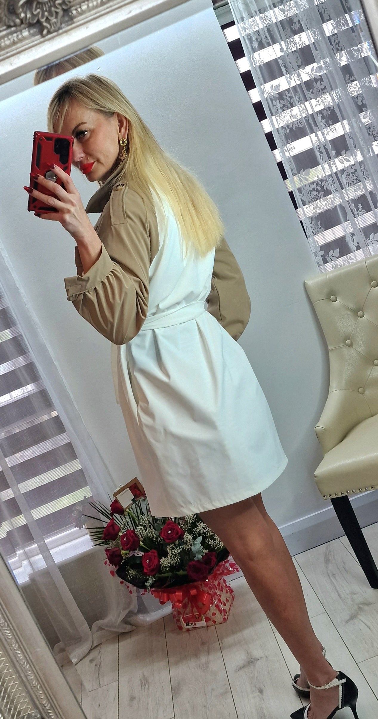 Short Two Colour Trench