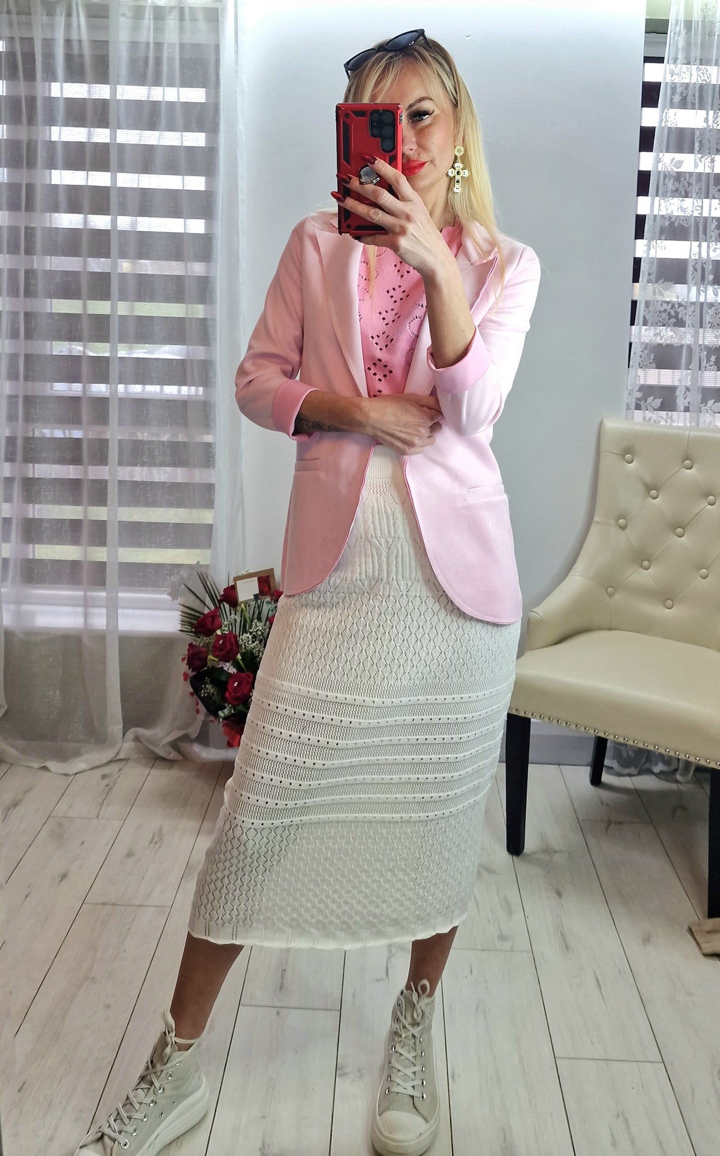 Baby Pink Suede Jacket