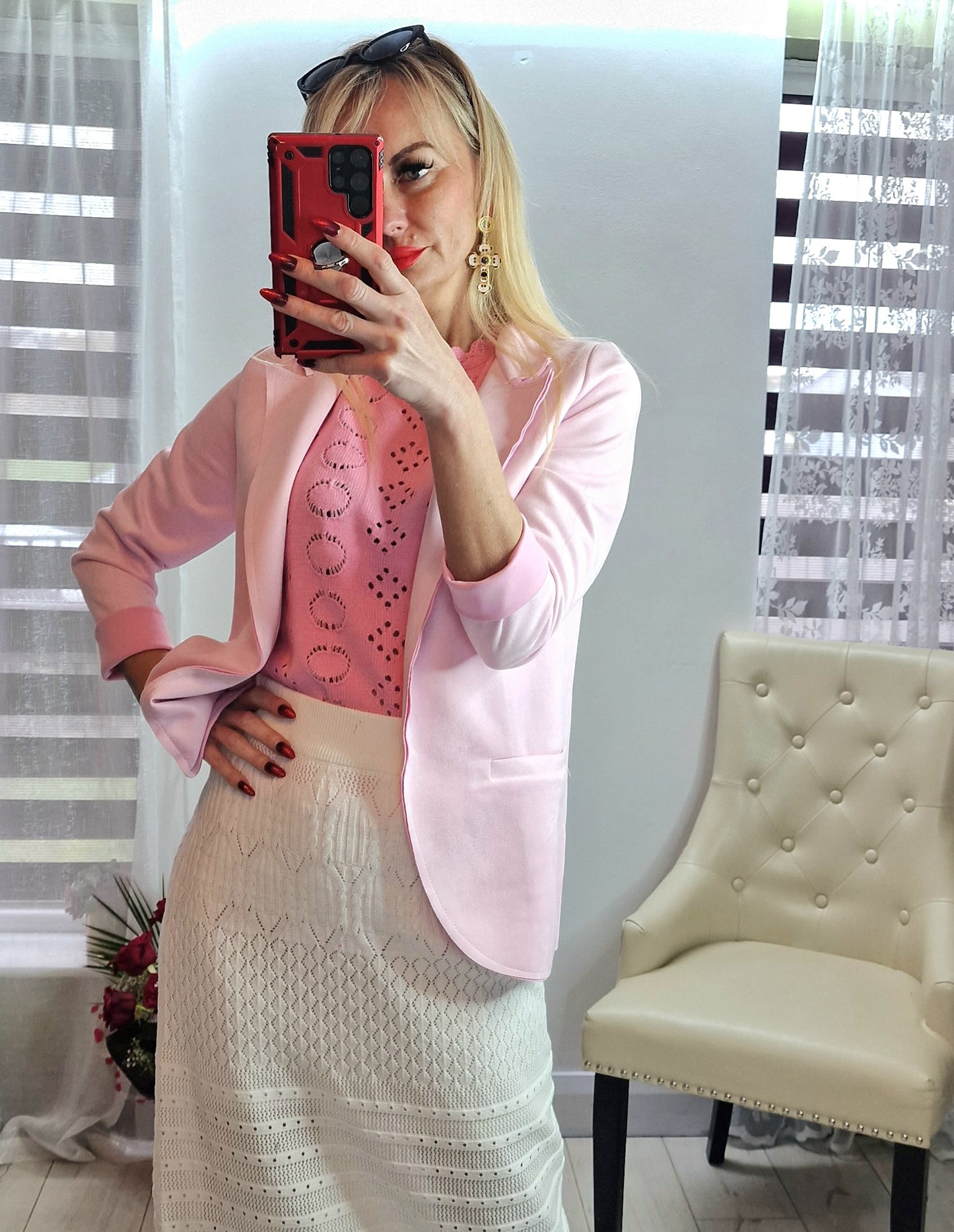 Baby Pink Suede Jacket