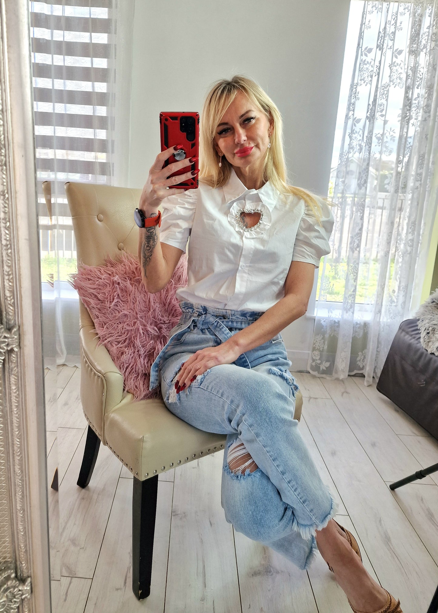 White heart shirt
