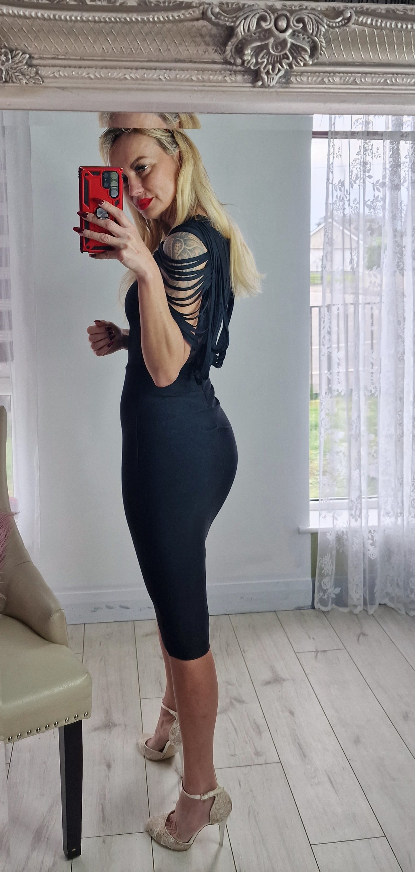 Bandage French Black Dress