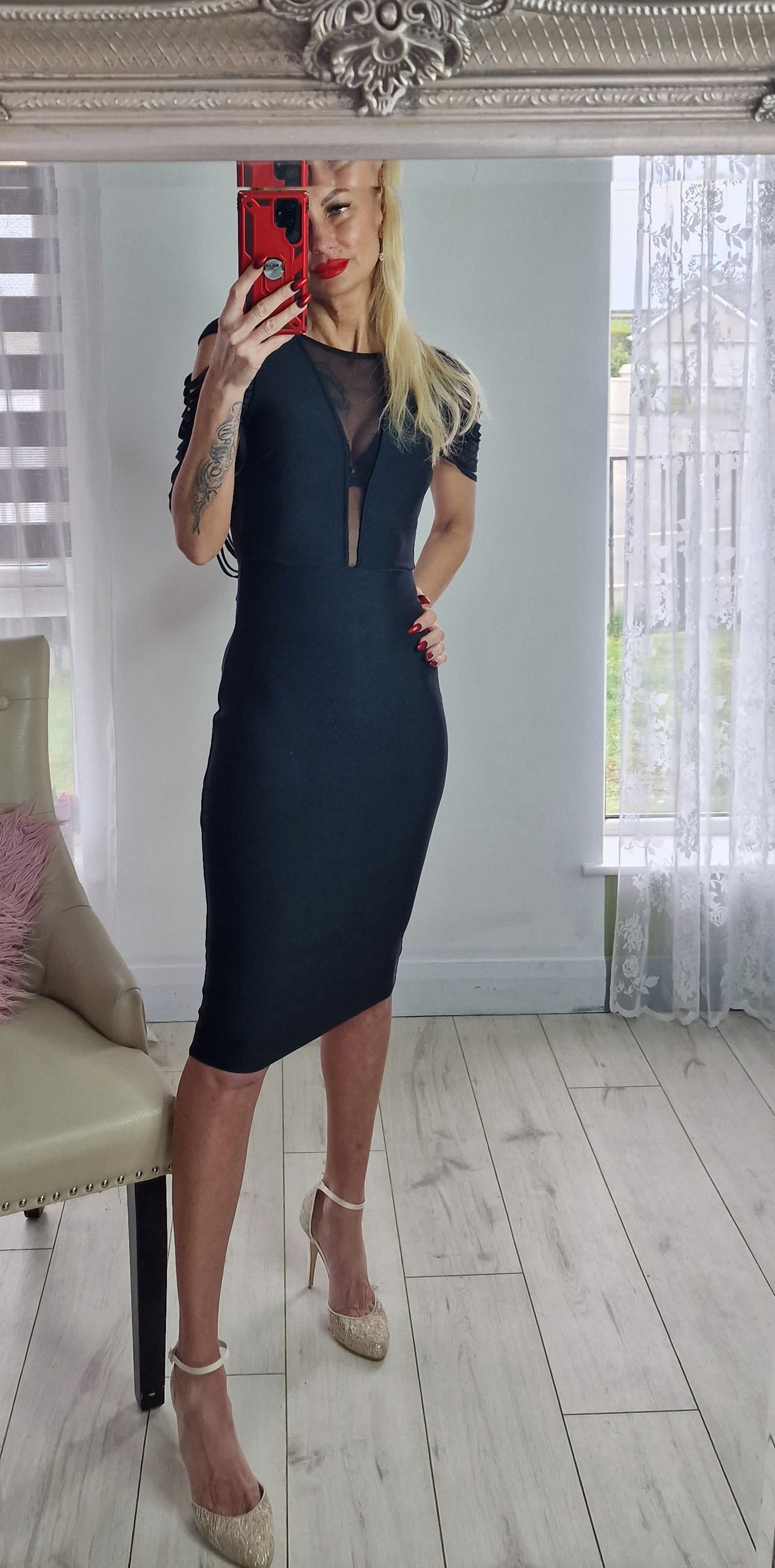 Bandage French Black Dress