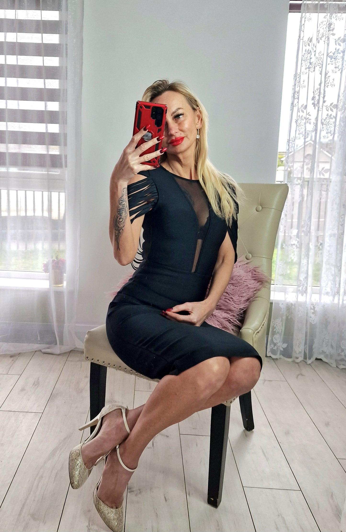 Bandage French Black Dress