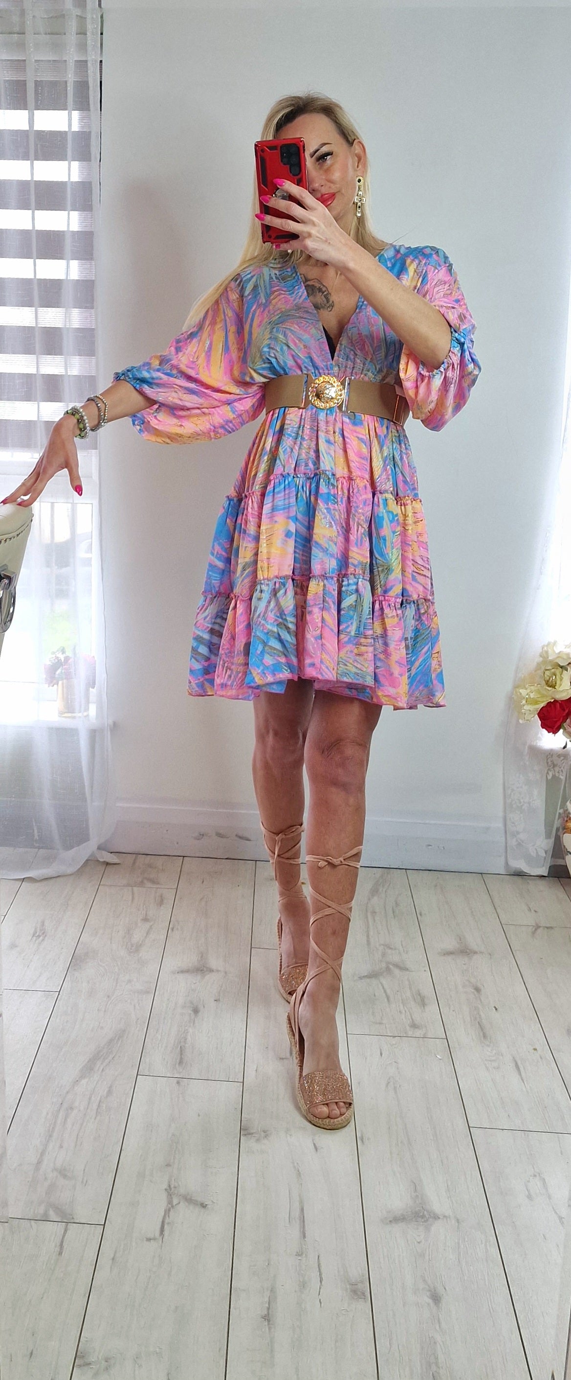 Silk High Quality Dress With Gold Spark
