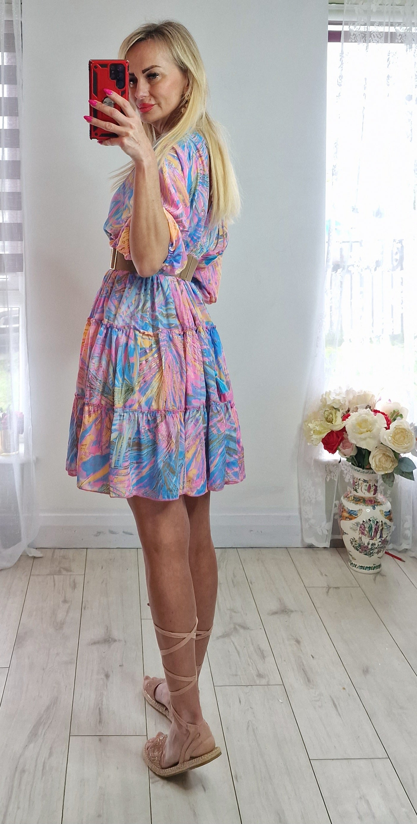 Silk High Quality Dress With Gold Spark