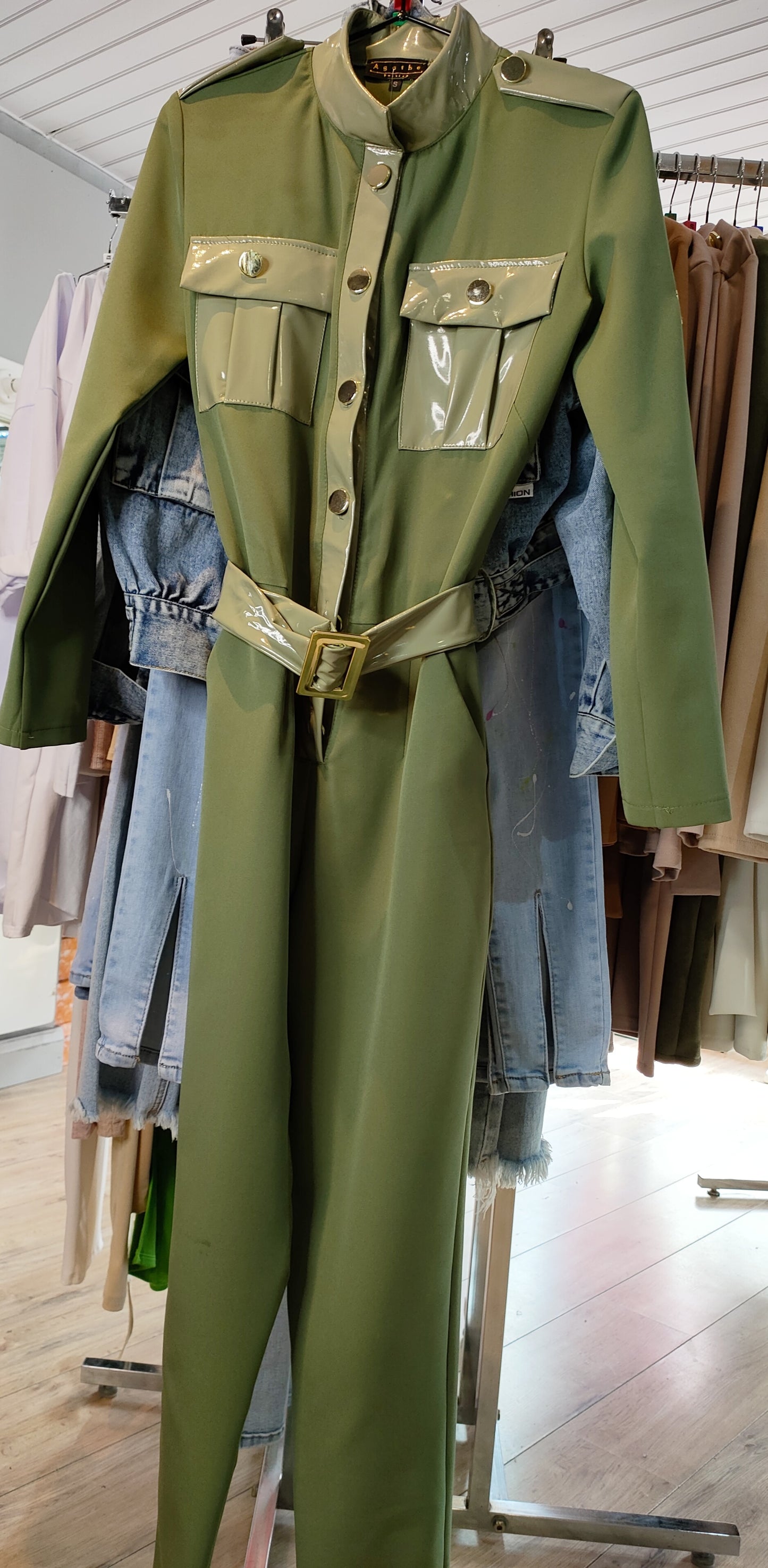 Beautiful Jumpsuits With Leather Details-Black, Beige, Khaki