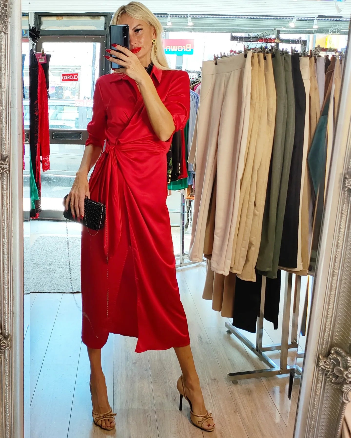 Satin Wrap Dress