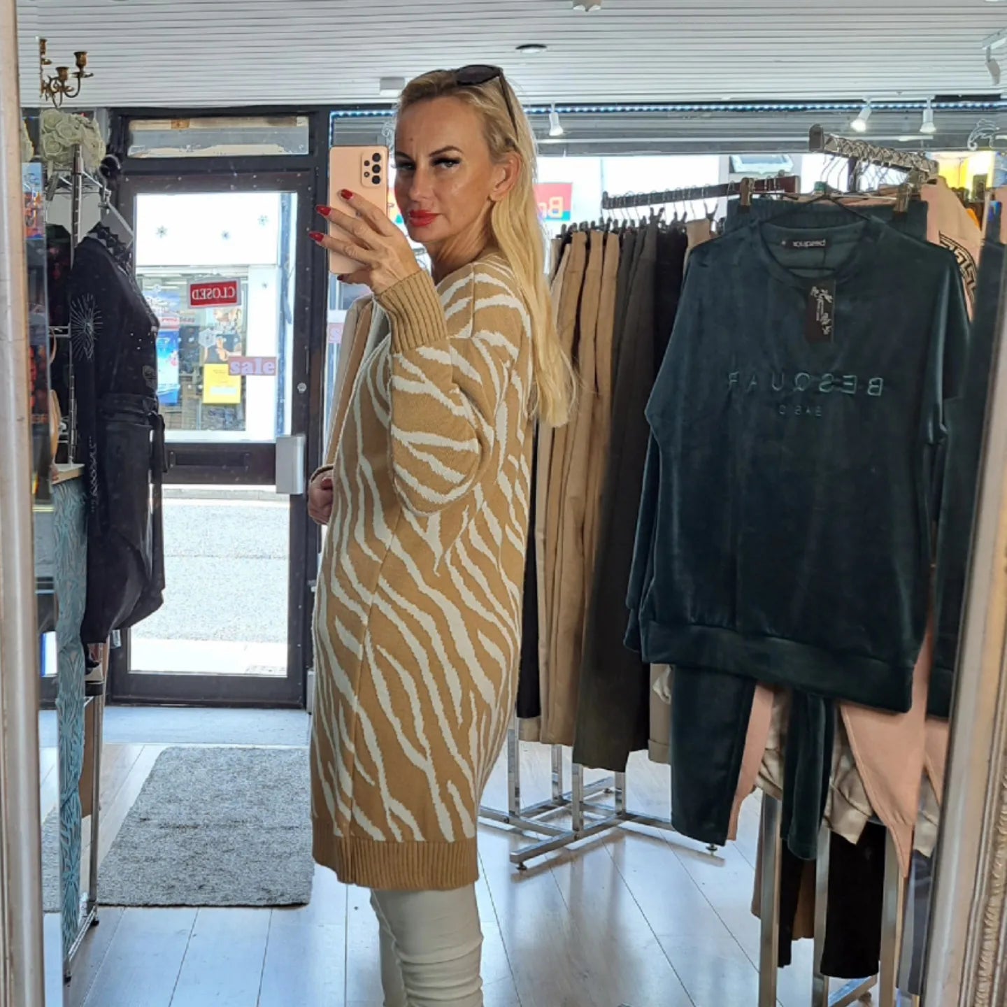 Zebra Print Open Front Longline Cardigan in 3 Colours