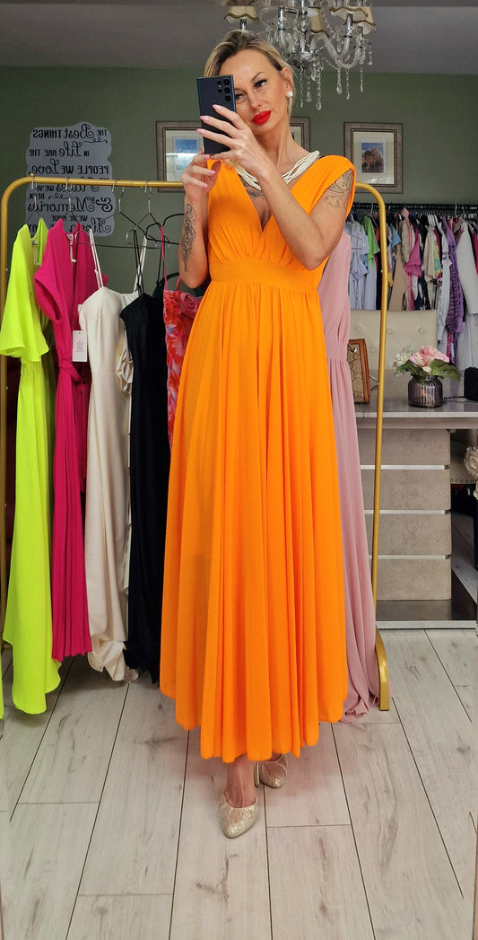 Orange Long Occasion Dress