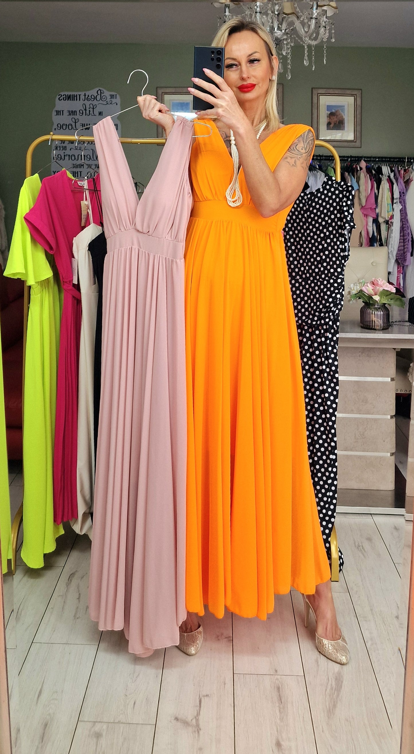 Orange Long Occasion Dress