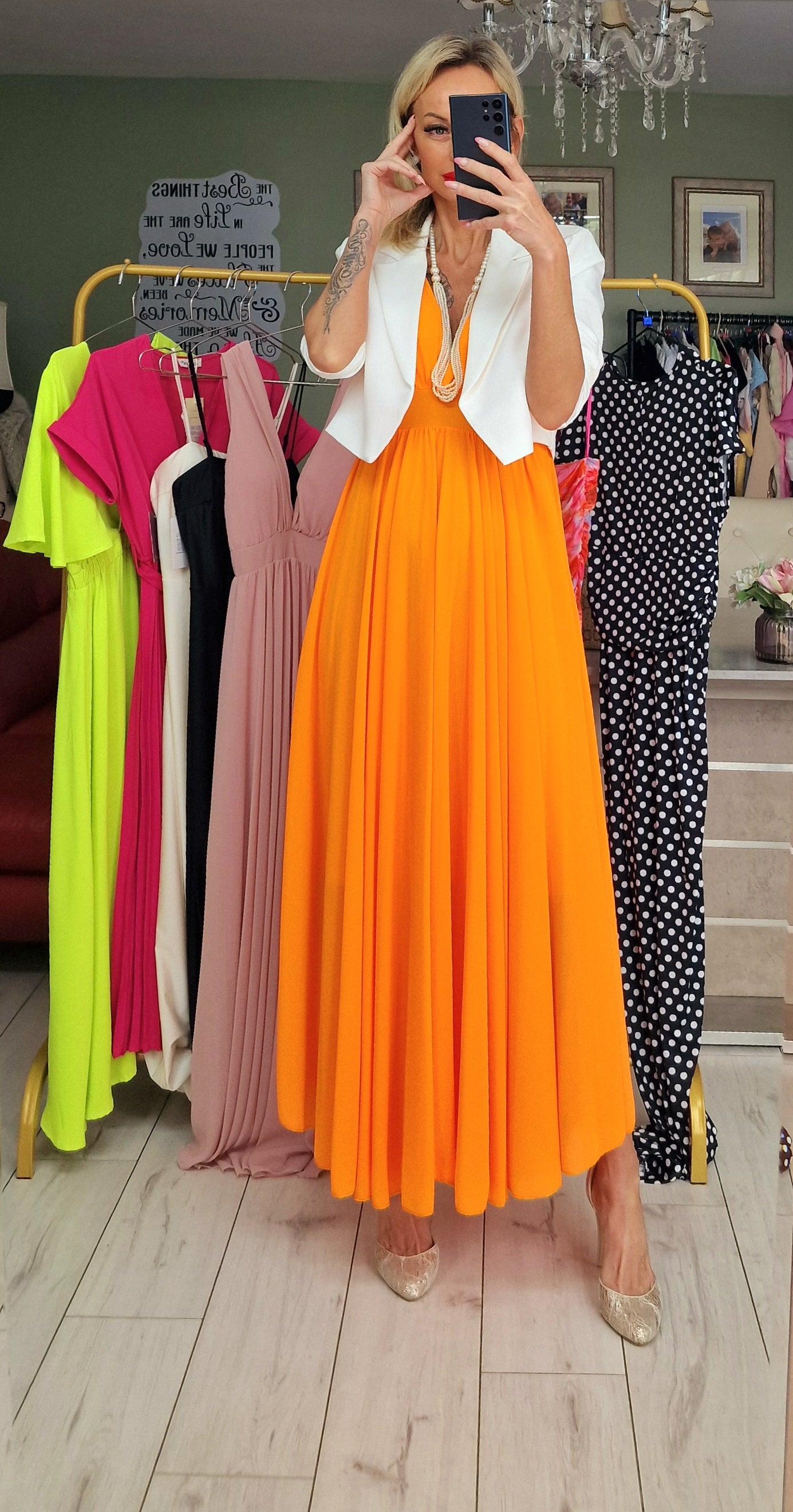 Orange Long Occasion Dress