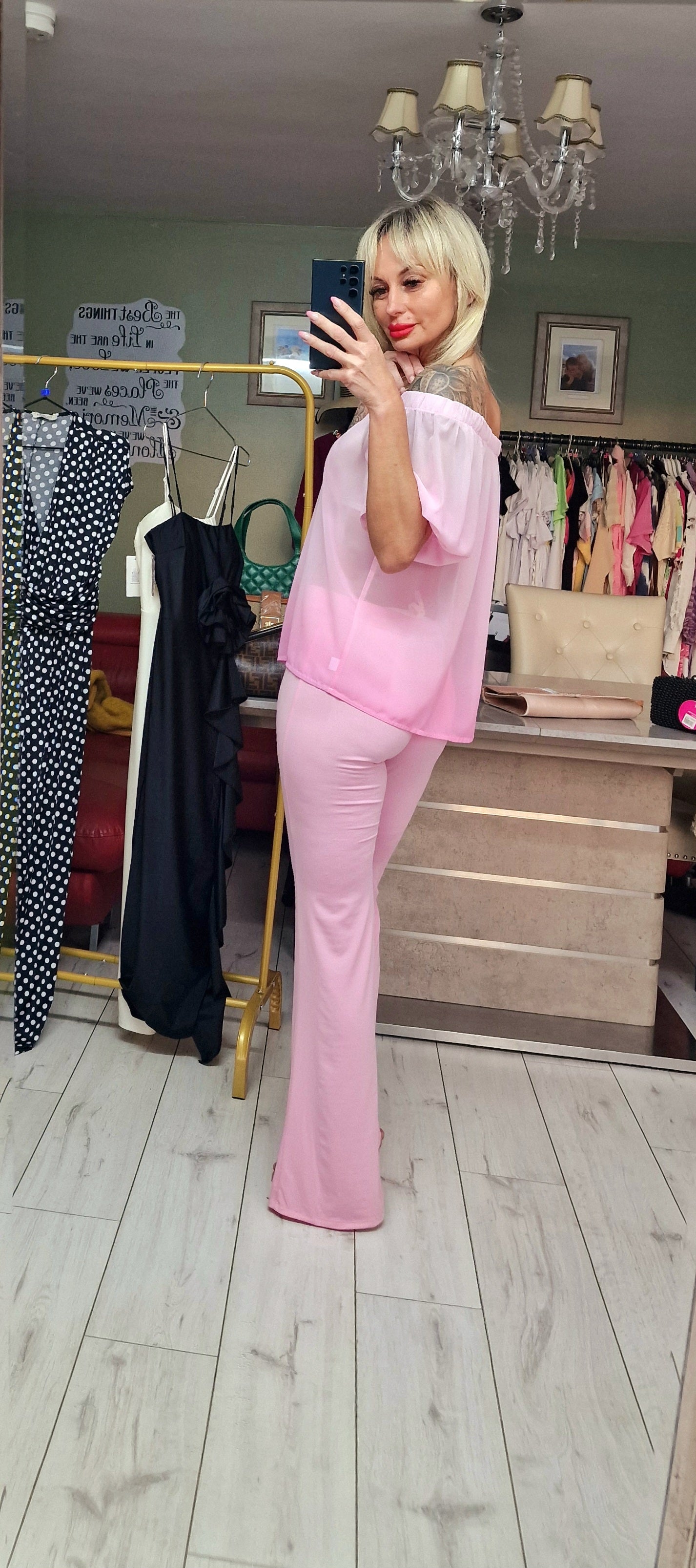 Baby Pink Flared Trousers