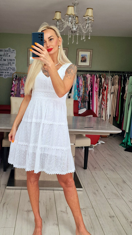 Cotton White Beautiful Dress