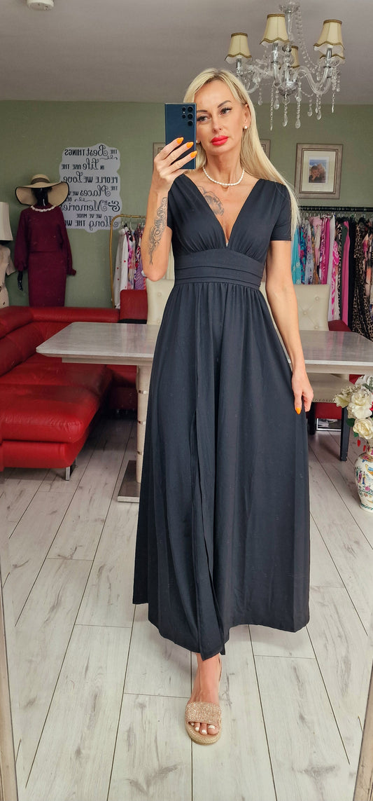 "Black" Long Dress With Split