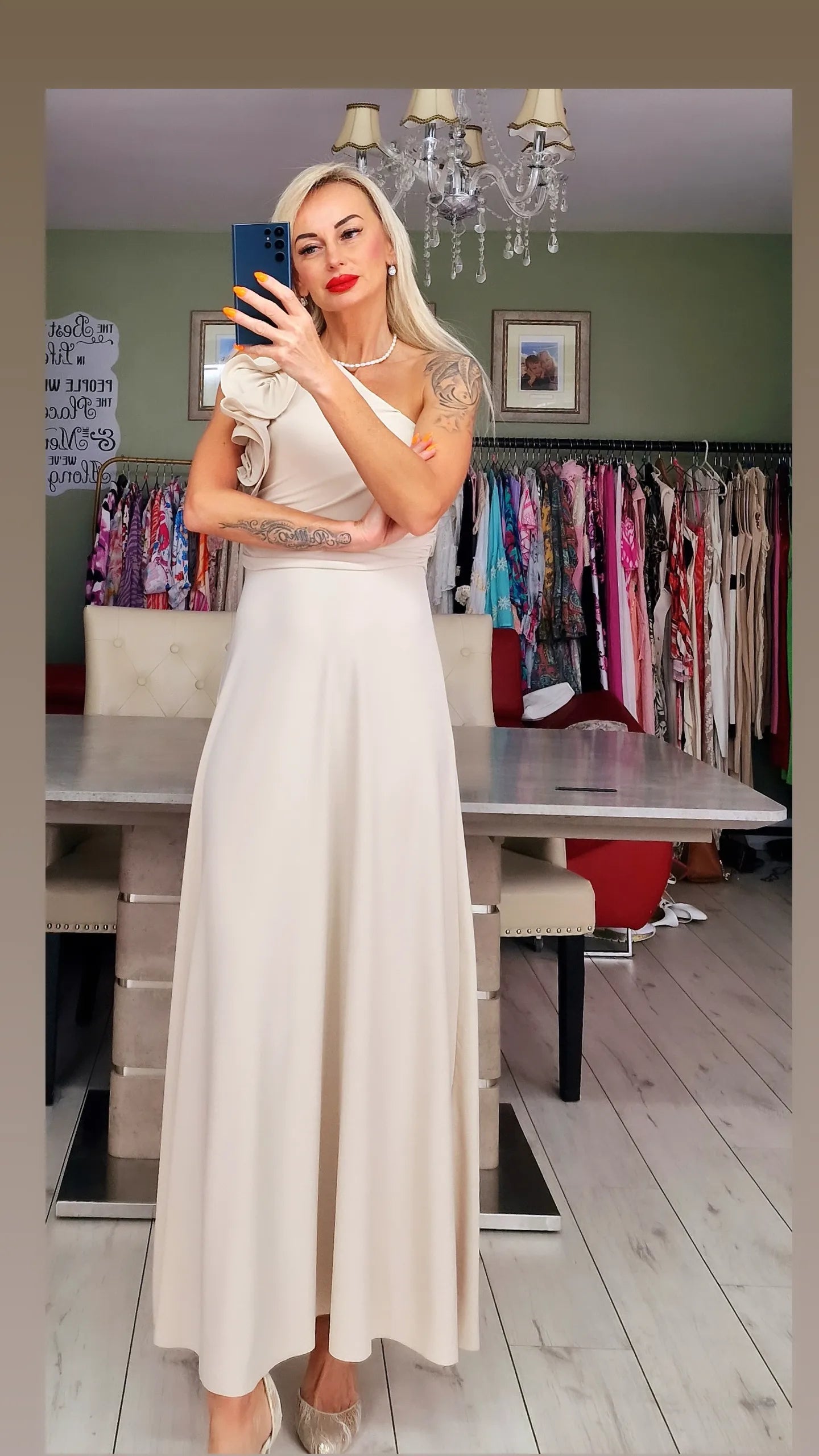 Occasion Dress In Beige