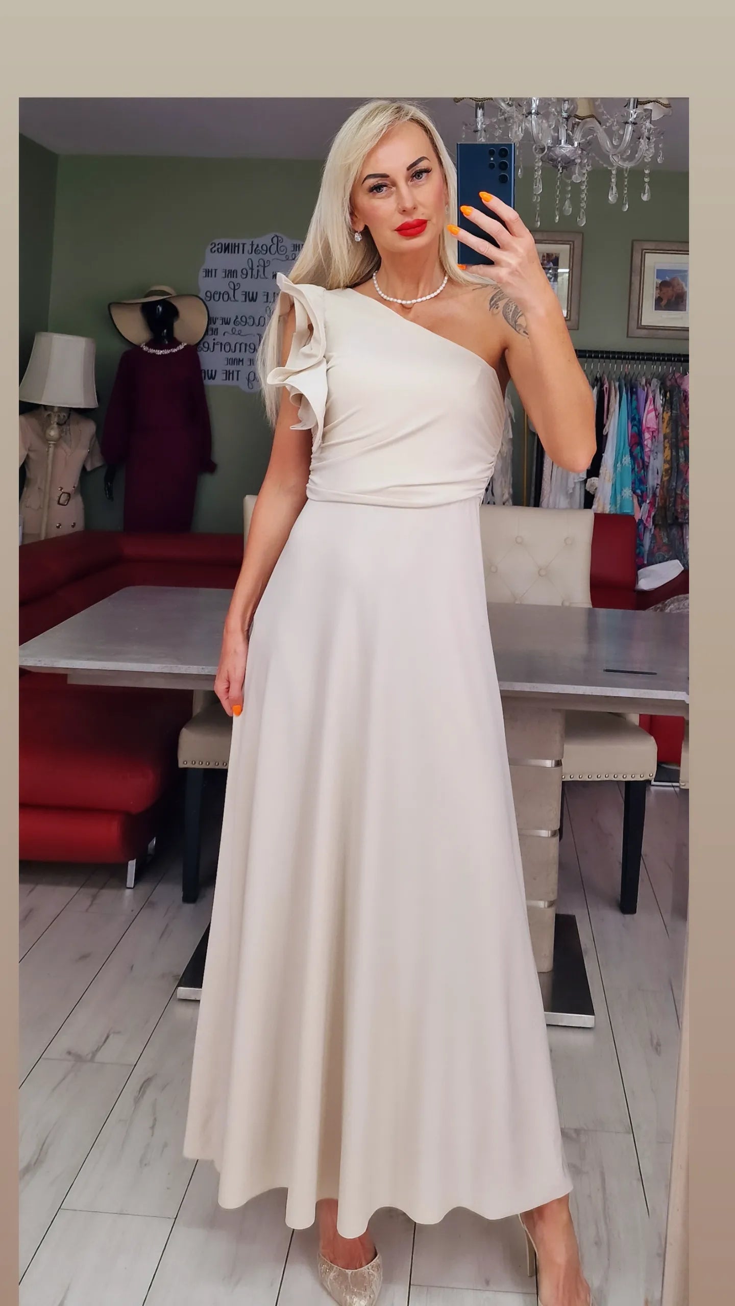 Occasion Dress In Beige