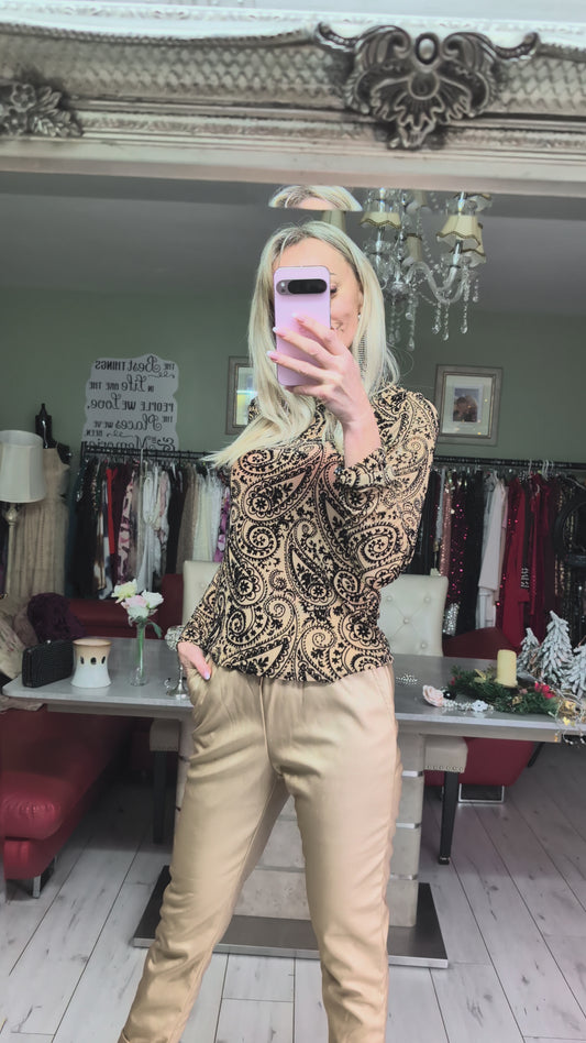 Tops In 3 Colours With Velvet Print