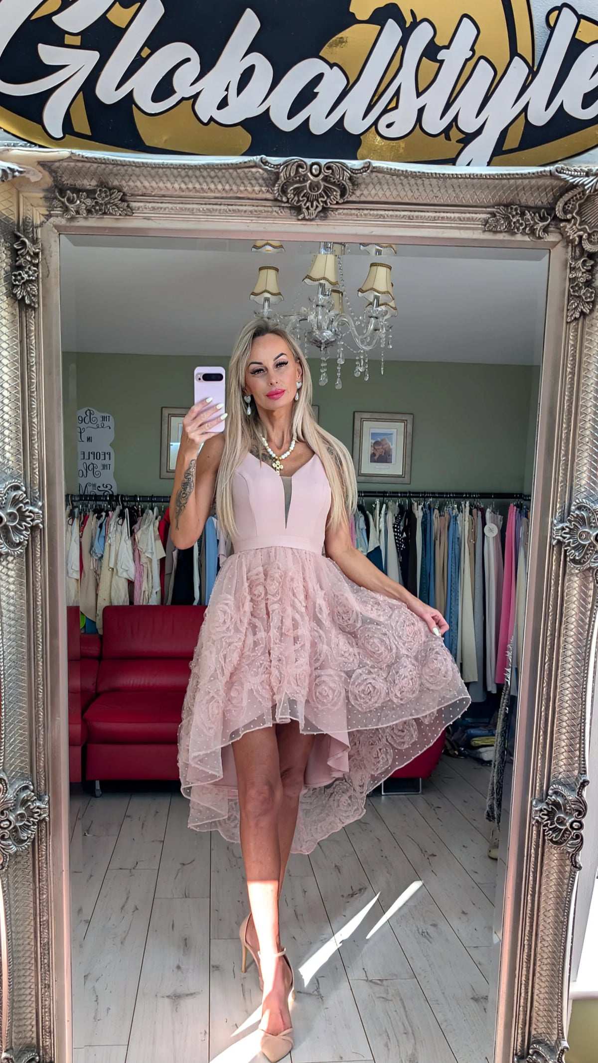 Roses 3D Asymmetric Occasional Dress