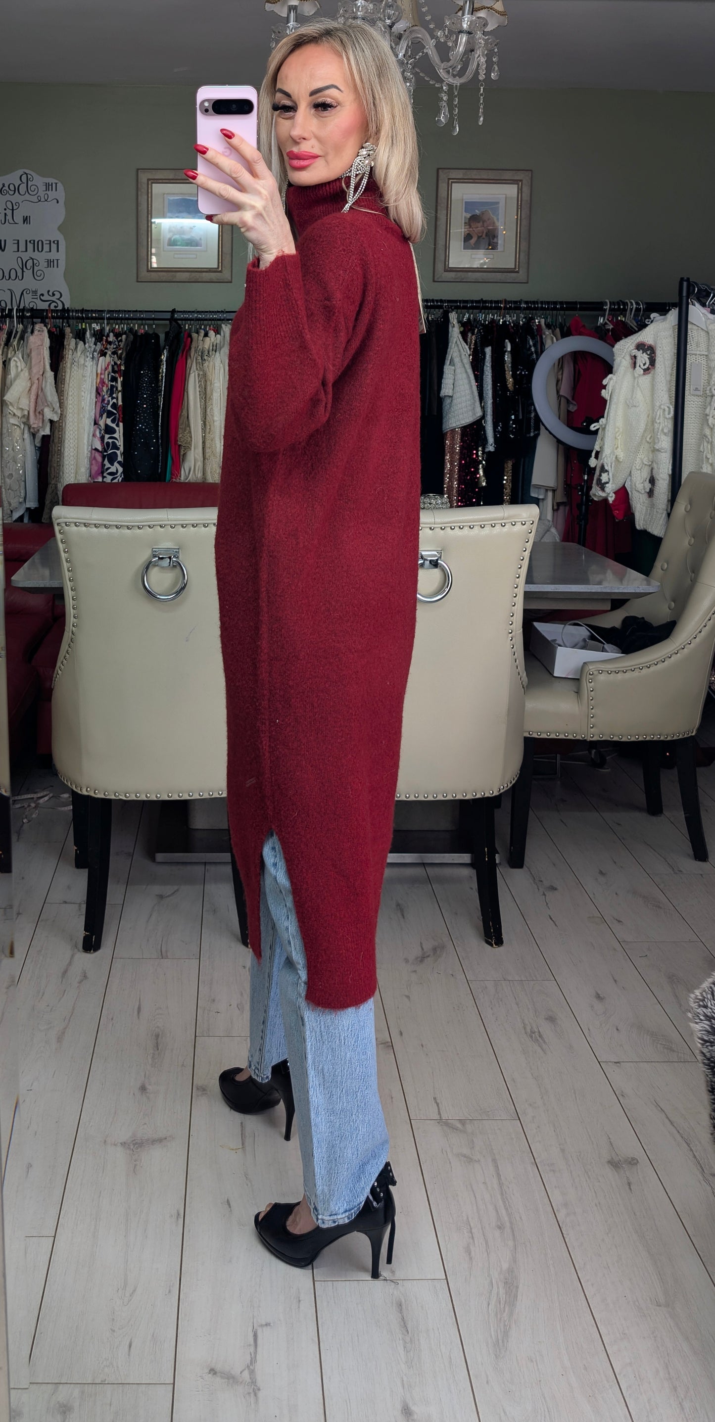 Knitted Soft And Warm Dress - Sweater