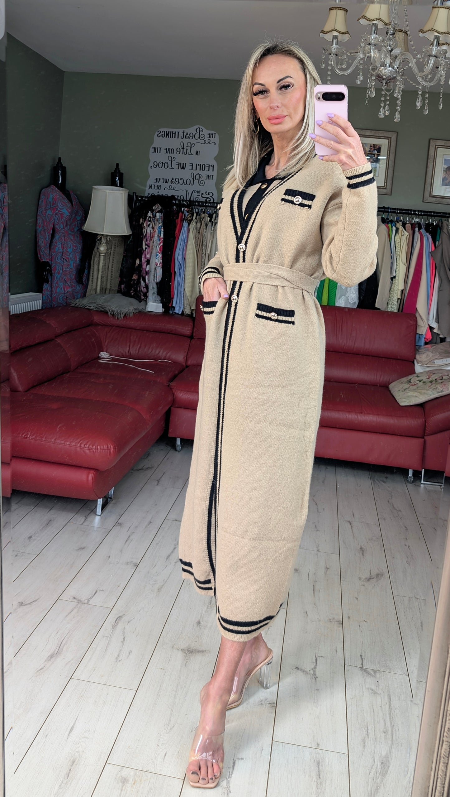 Long Cardigan With Belt