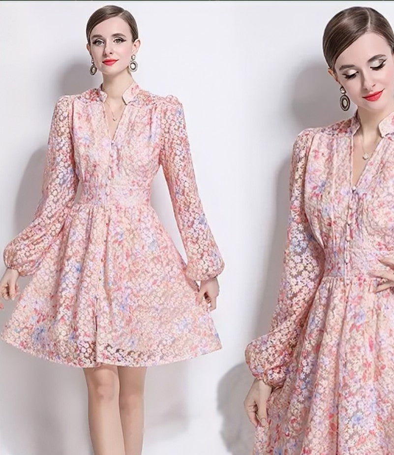 Romantic Mini Dress Flowers