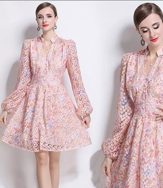 Romantic Mini Dress Flowers