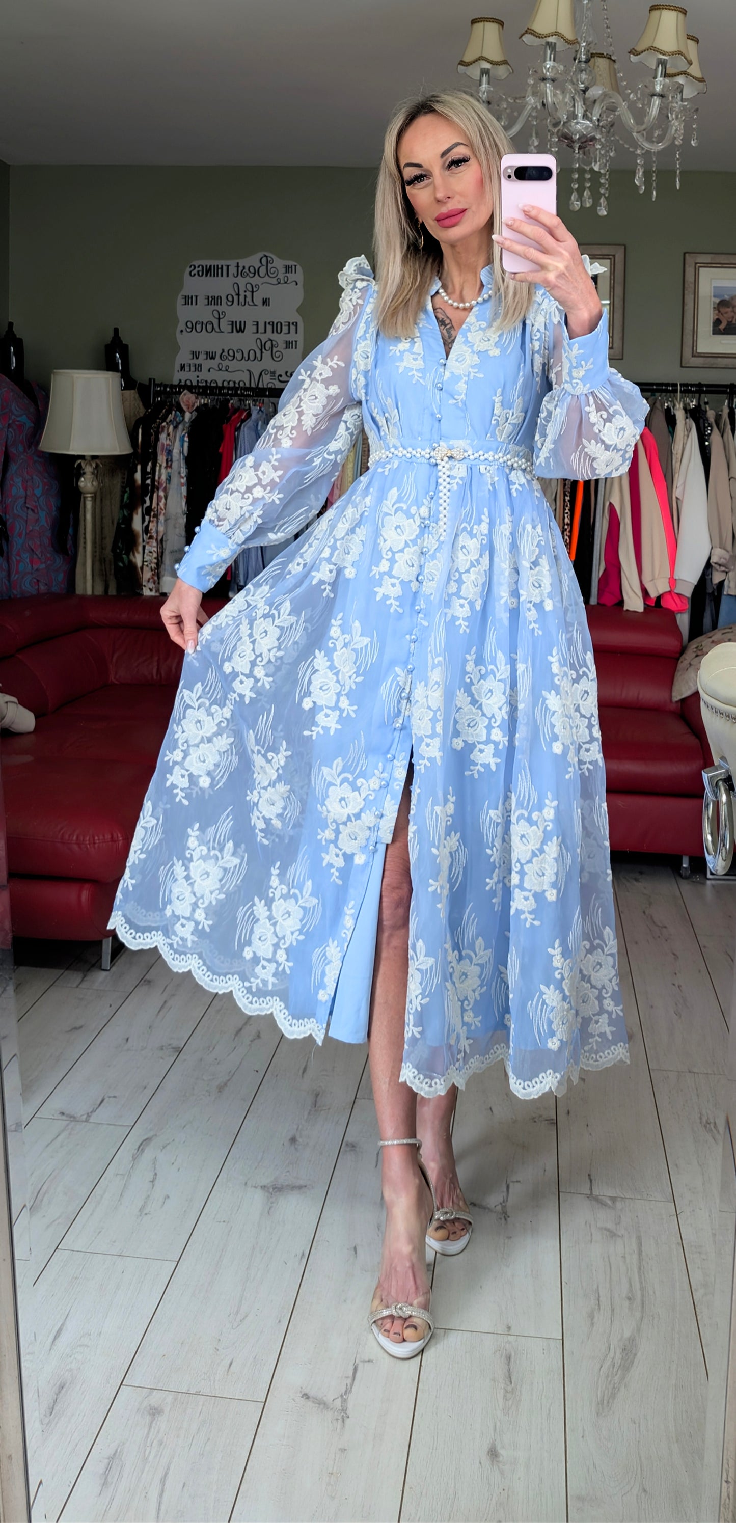Baby Angel Blue With White Flowers